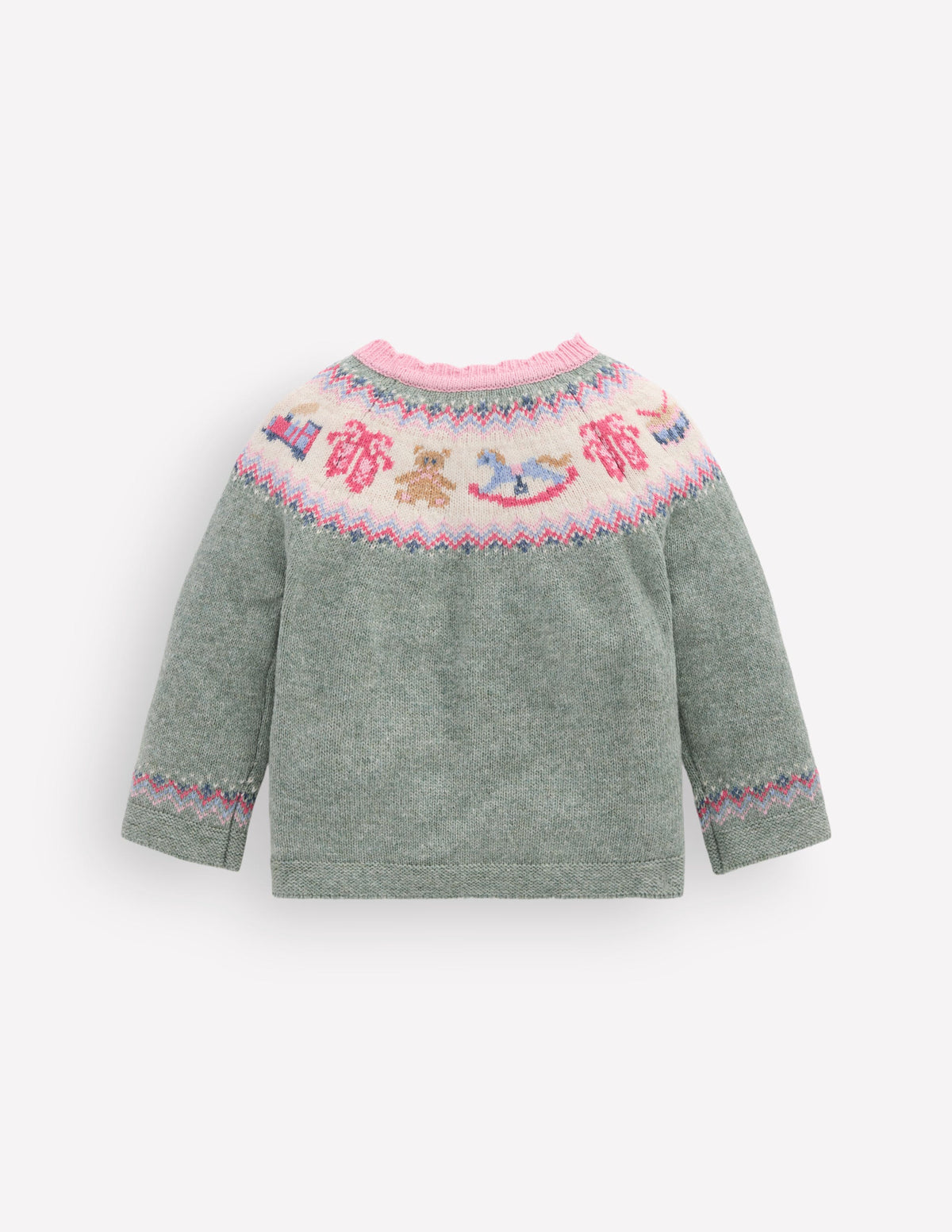 Fair Isle Cardigan-Csarite Green Polar Post-3