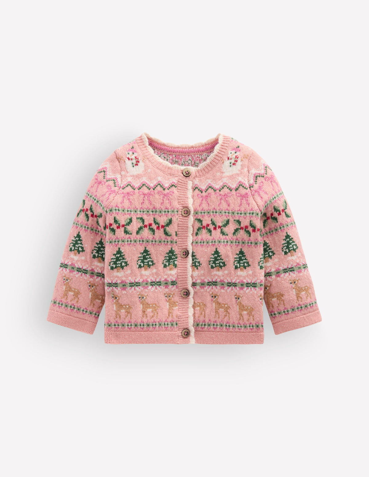 Fair Isle Cardigan-Vintage Pink Festive Fair Isle-1