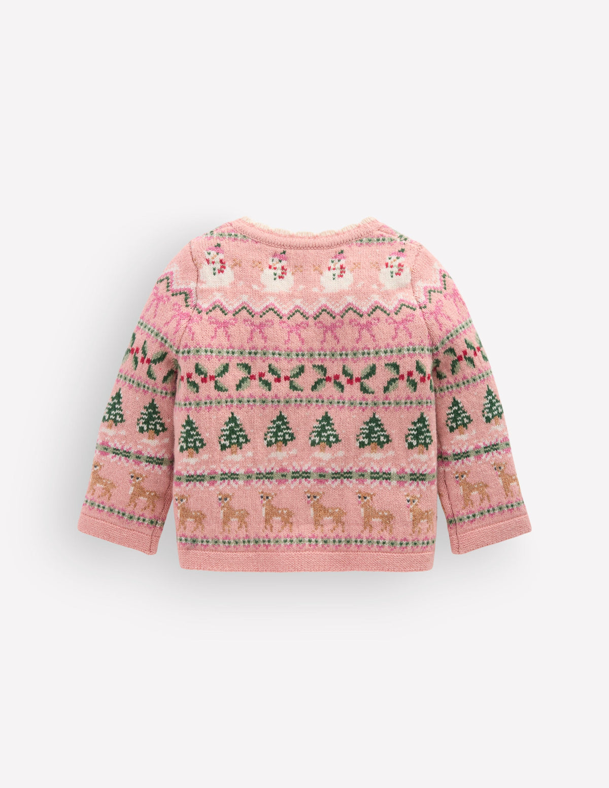 Fair Isle Cardigan-Vintage Pink Festive Fair Isle - Image 3