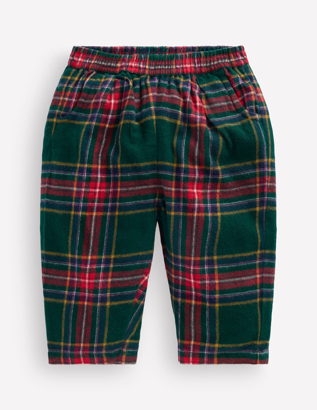 Woven Pull-on Pants-Green/Red Check-1