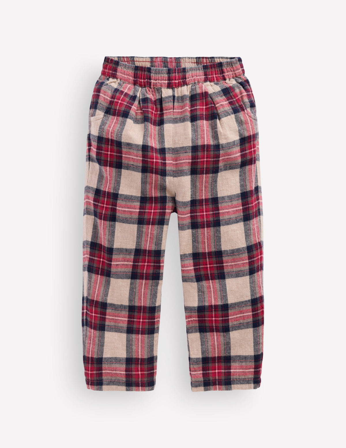 Woven Pull-on Pants-Oatmeal Check-5