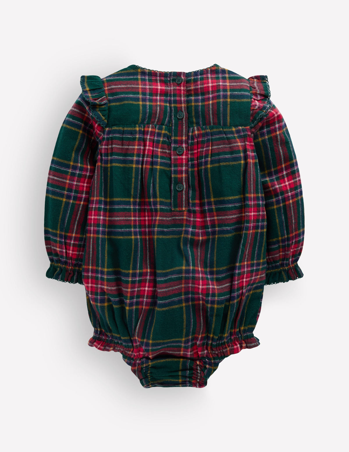Woven Bubble Romper-Green/Red Check-6