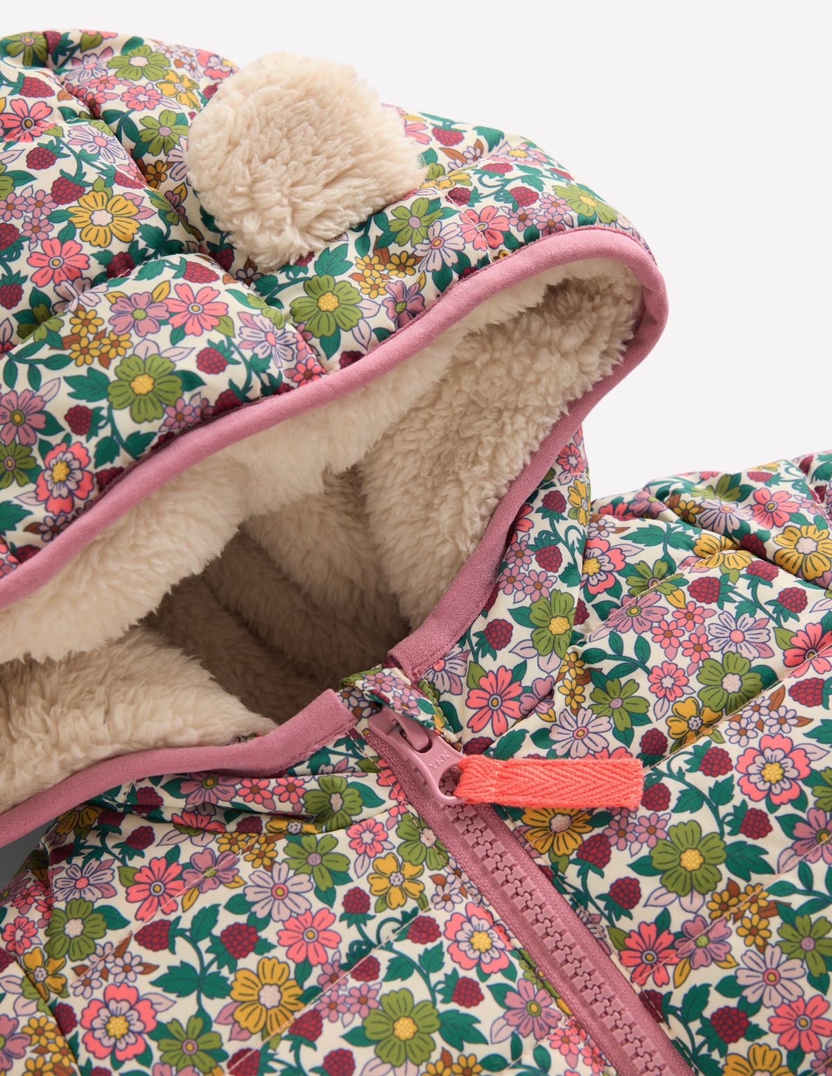 Cosy Lined Puffer Jacket-Papyrus Raspberry Floral-4