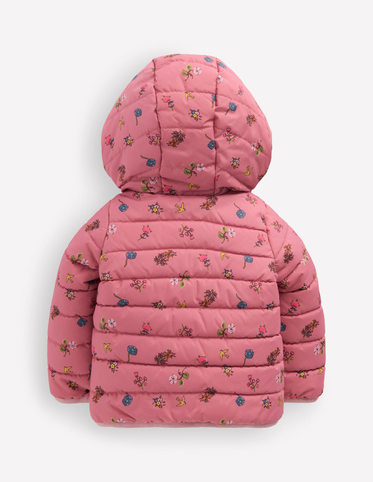 Cosy Lined Puffer Jacket-Pink Spaced Floral - Image 3