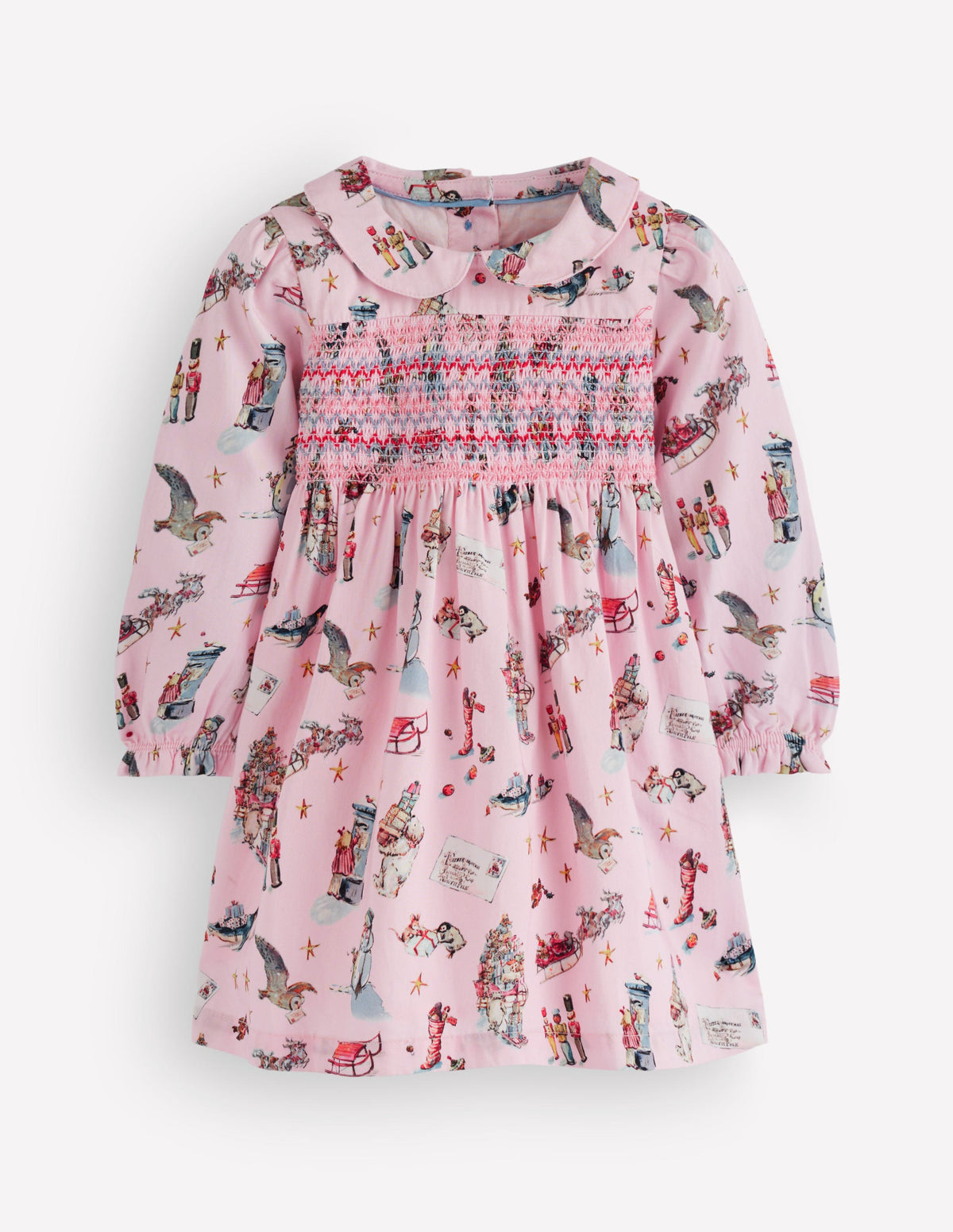 Pretty Smocked Dress-Pink Polar Post - Image 3