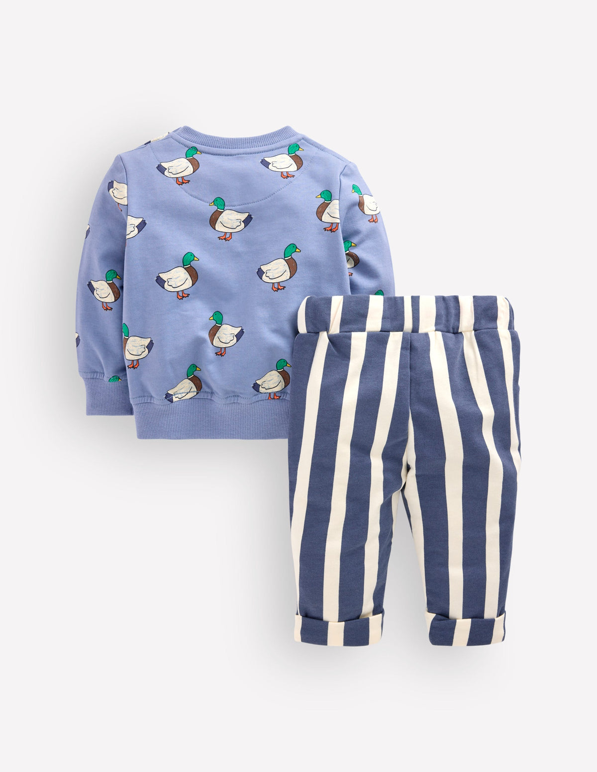 Striped Sweatshirt Play Set-French Blue Ducks-3