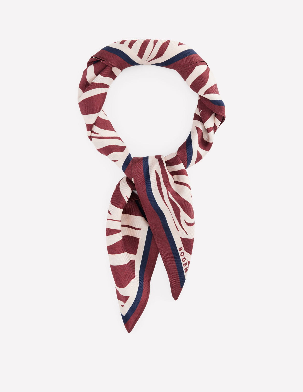 Elisabeth Silk Square Scarf-Chestnut, Zebra Swirl-1