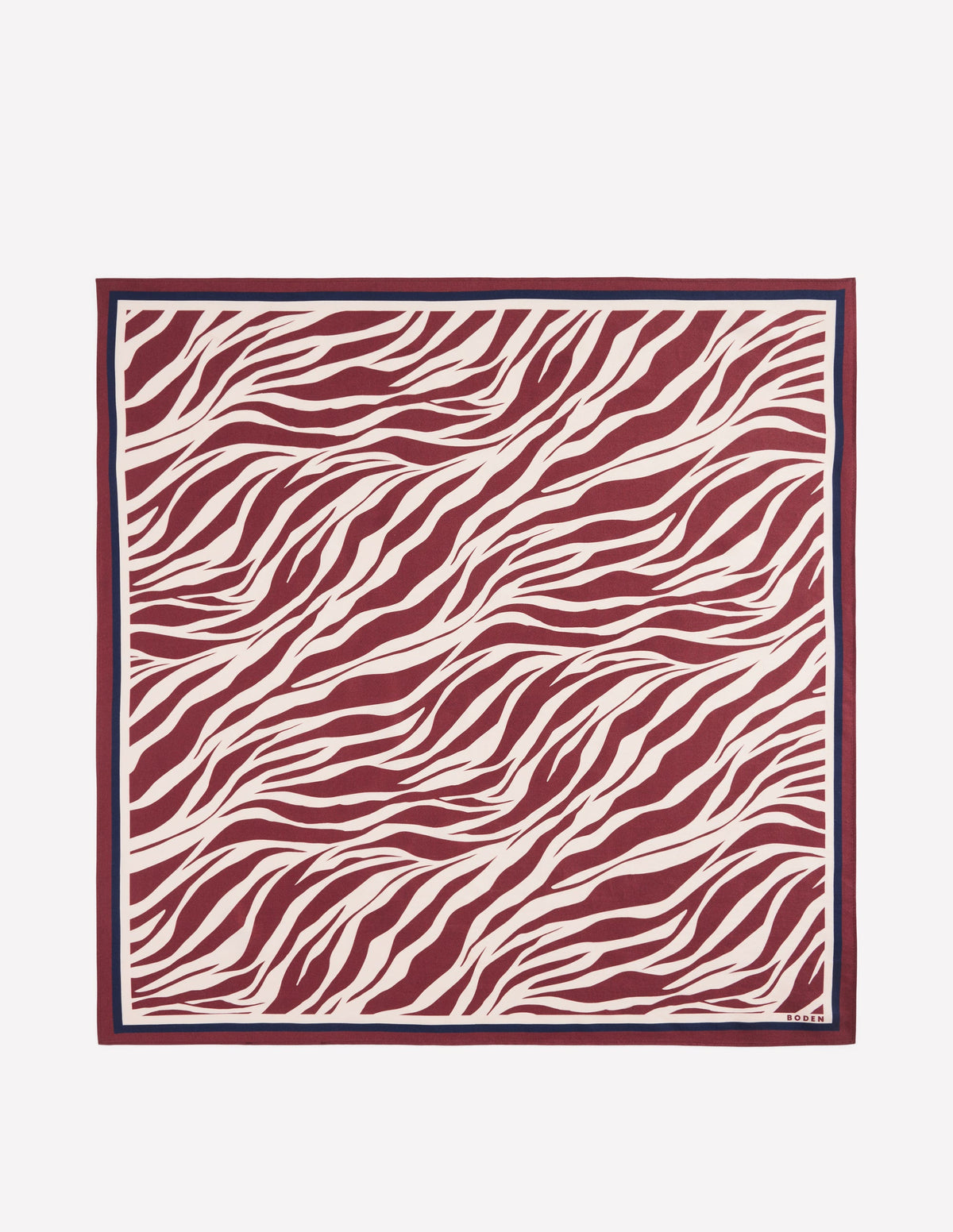 Elisabeth Silk Square Scarf-Chestnut, Zebra Swirl - Image 5