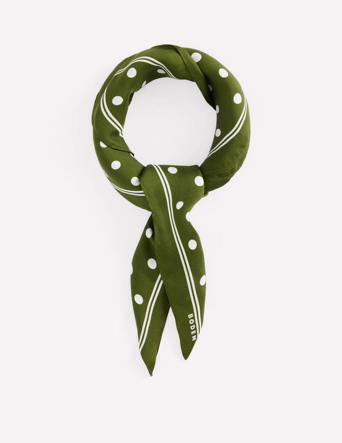 Elisabeth Silk Square Scarf-Chive, Spot - Image 1