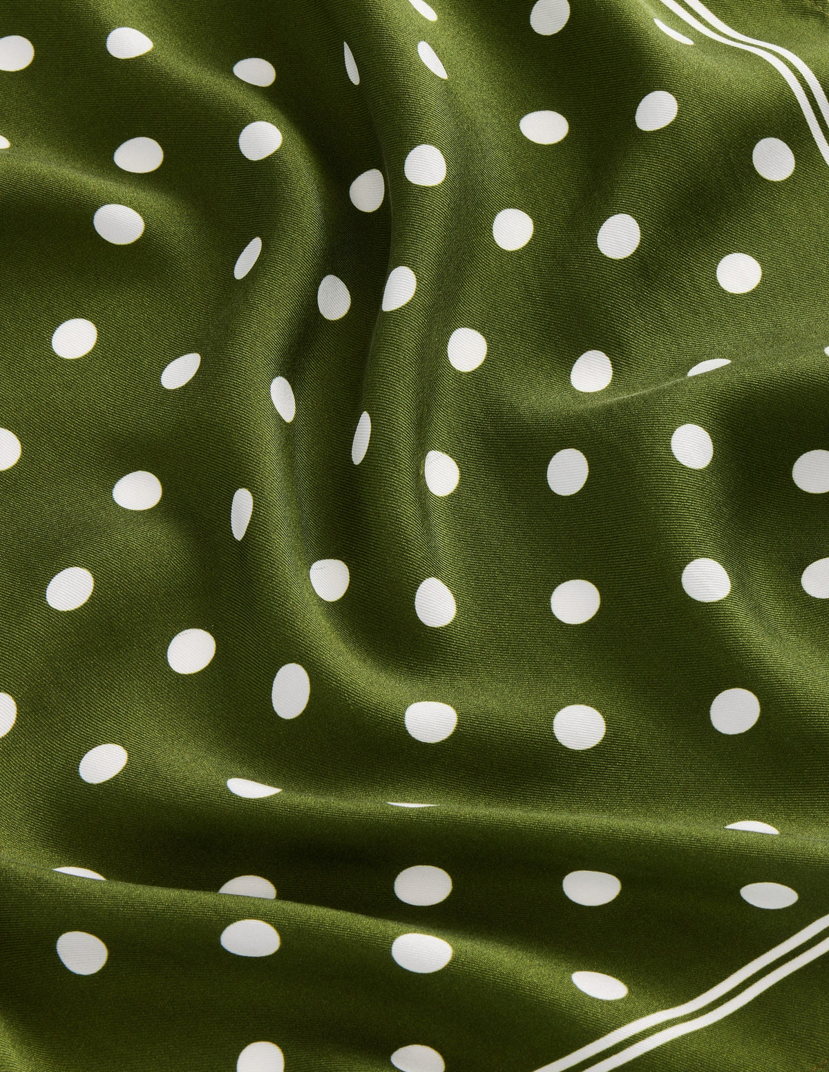 Elisabeth Silk Square Scarf-Chive, Spot-3
