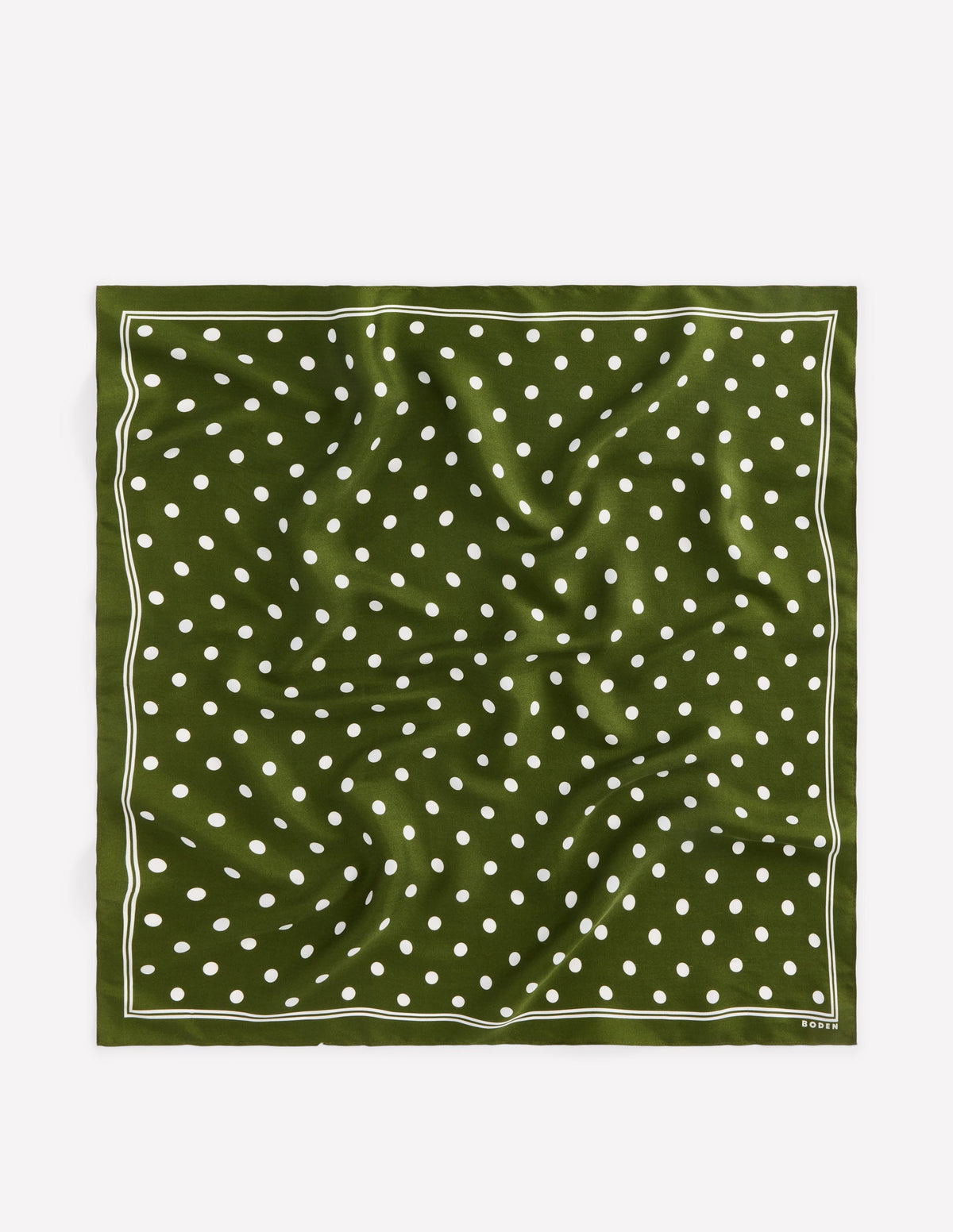Elisabeth Silk Square Scarf-Chive, Spot - Image 4