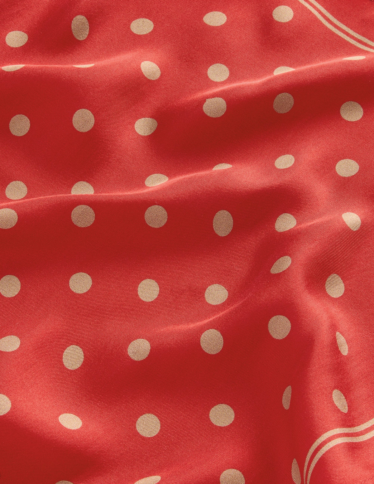 Elisabeth Silk Square Scarf-Red, Camel Spot - Image 3
