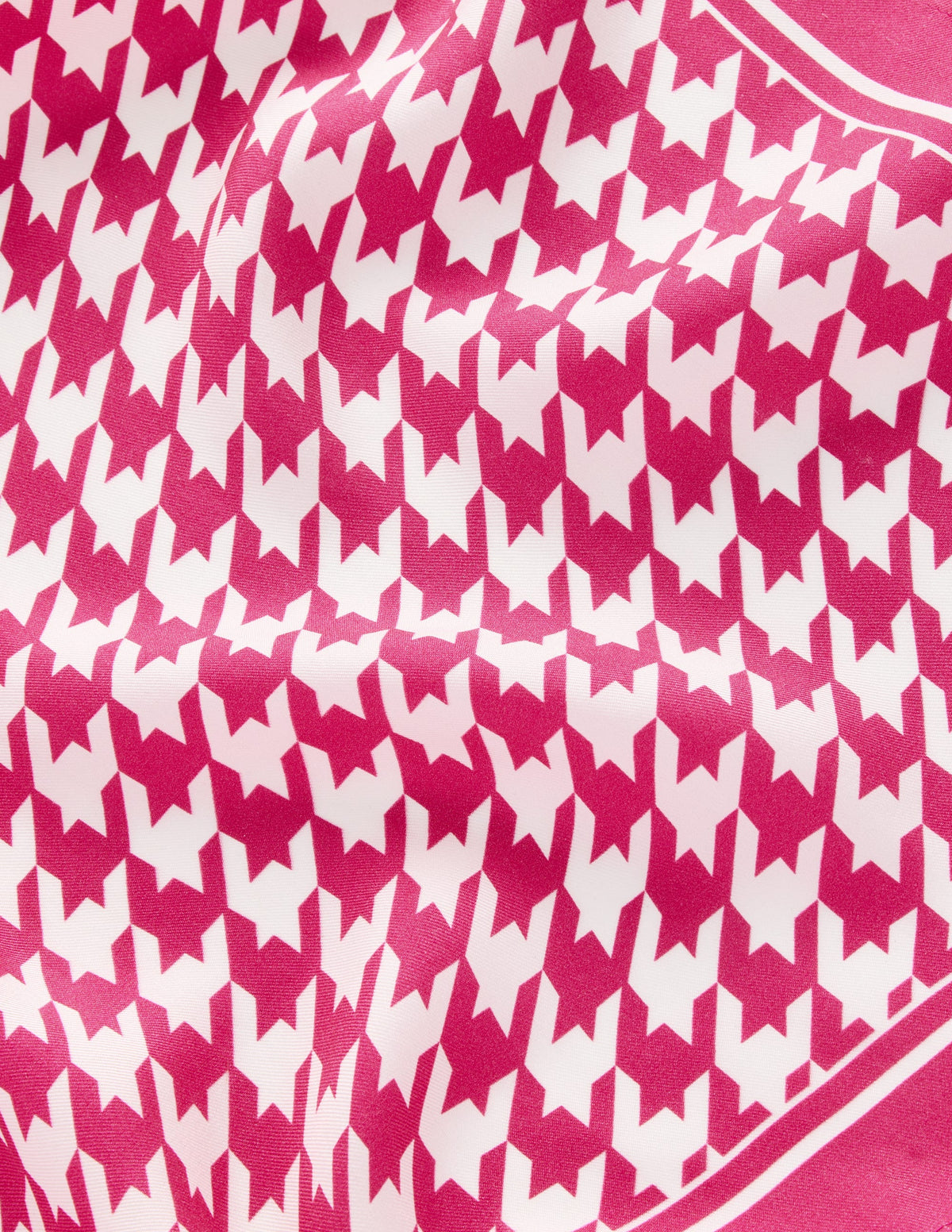 Elisabeth Silk Square Scarf-Pink Peony, Houndstooth - Image 4