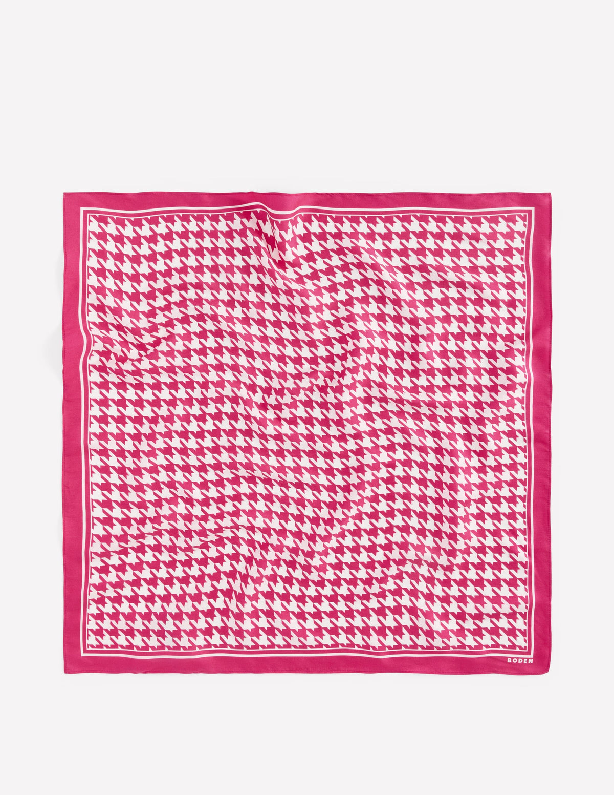 Elisabeth Silk Square Scarf-Pink Peony, Houndstooth-5