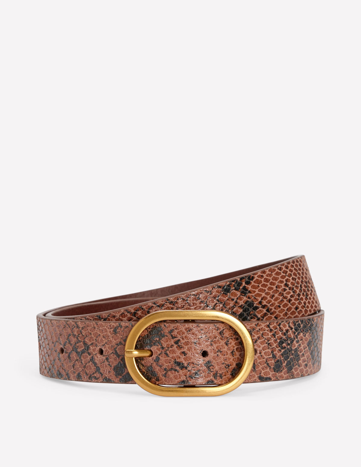 Classic Leather Belt-Brown Snake Print - Image 2