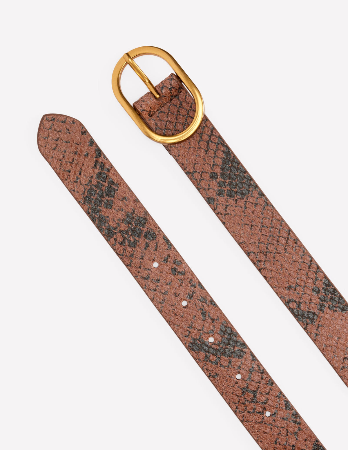 Classic Leather Belt-Brown Snake Print-3