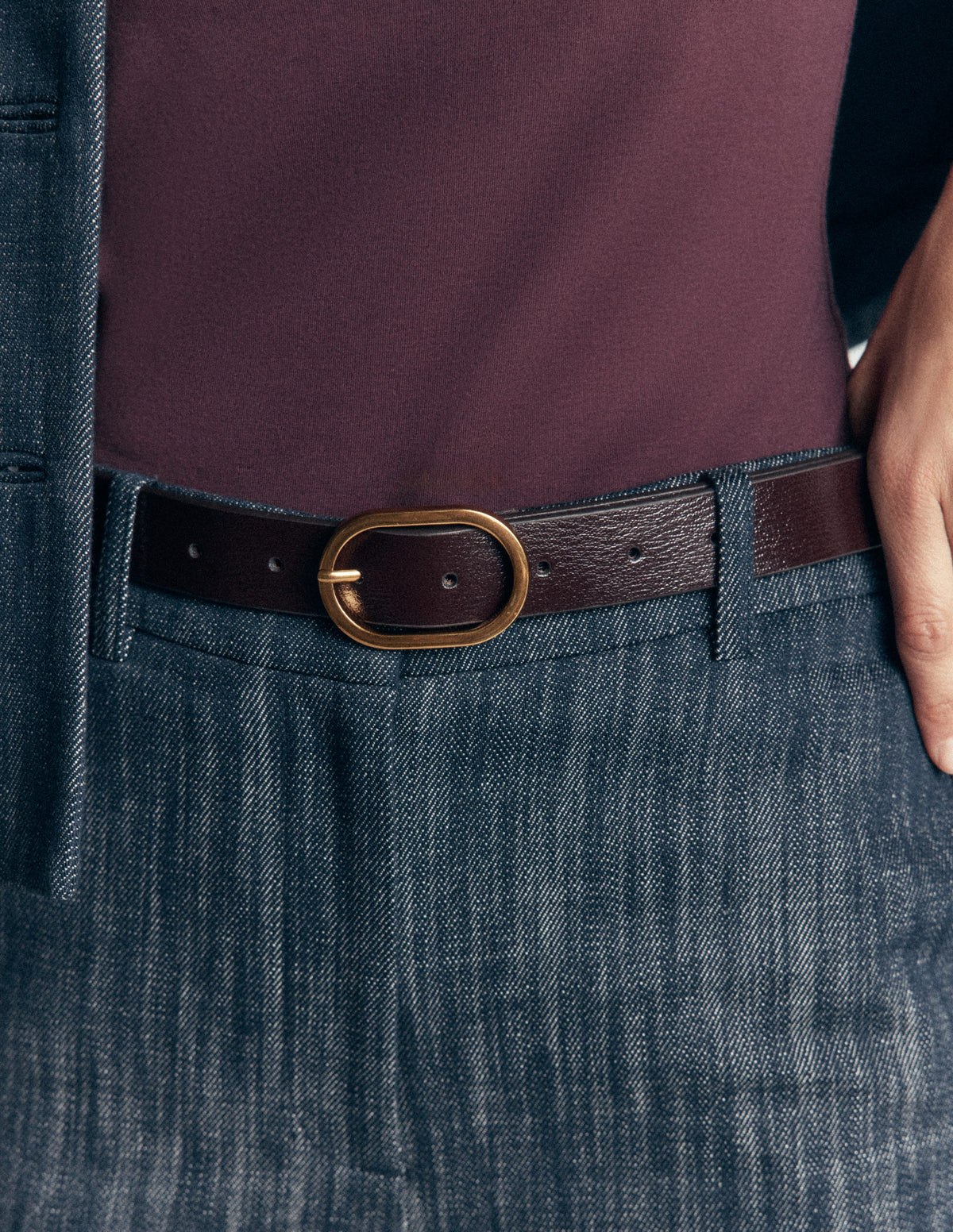 Classic Leather Belt-Oxblood-1
