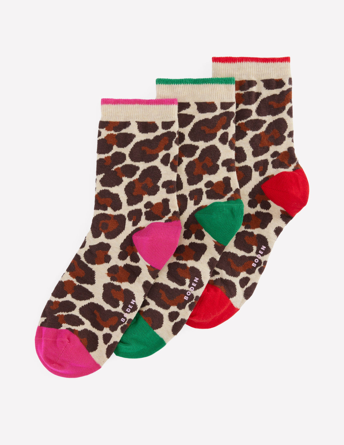 3 Pack Novelty Socks-Leopard Multi-1
