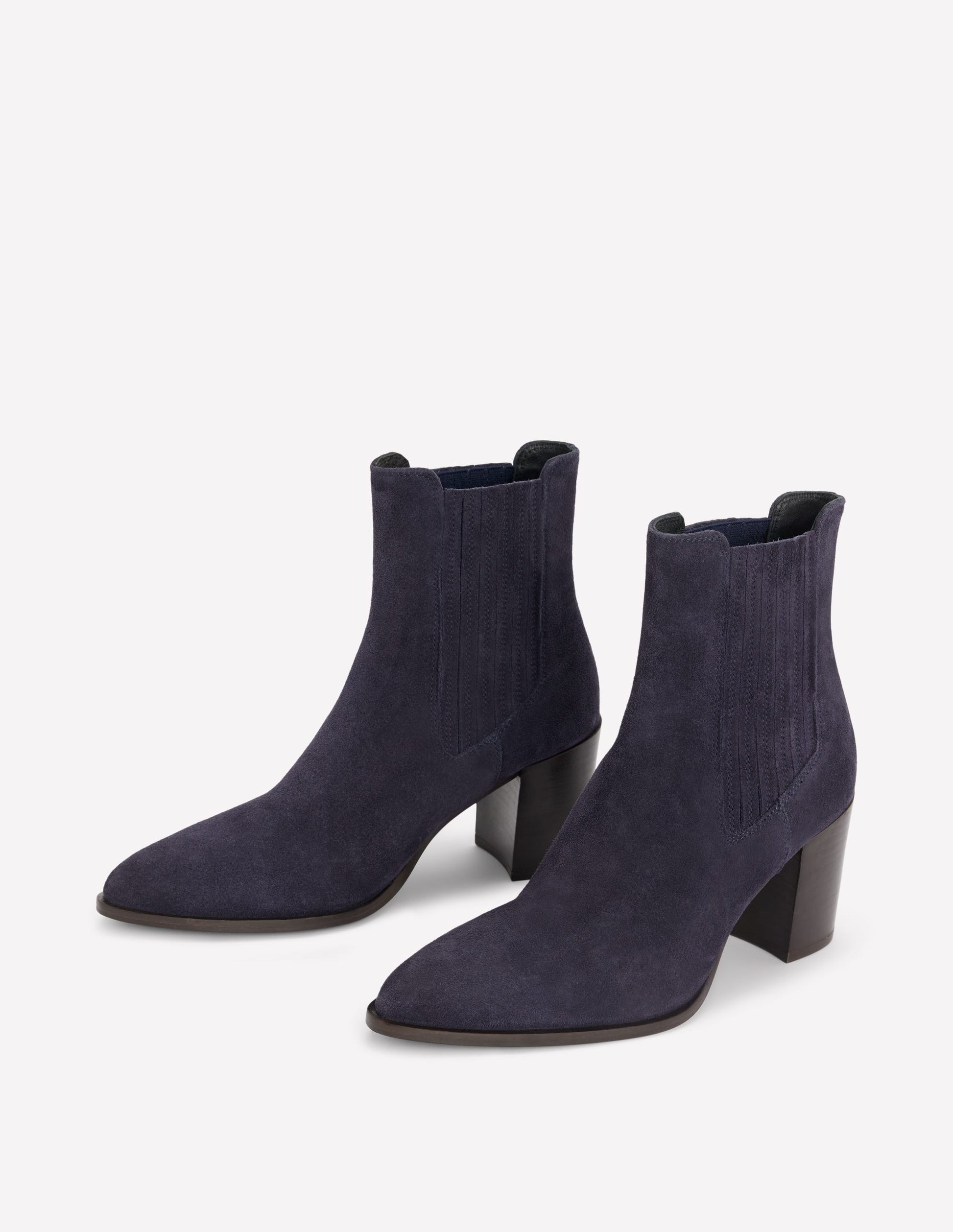 Point Casual Ankle Boots-Dark Navy-4