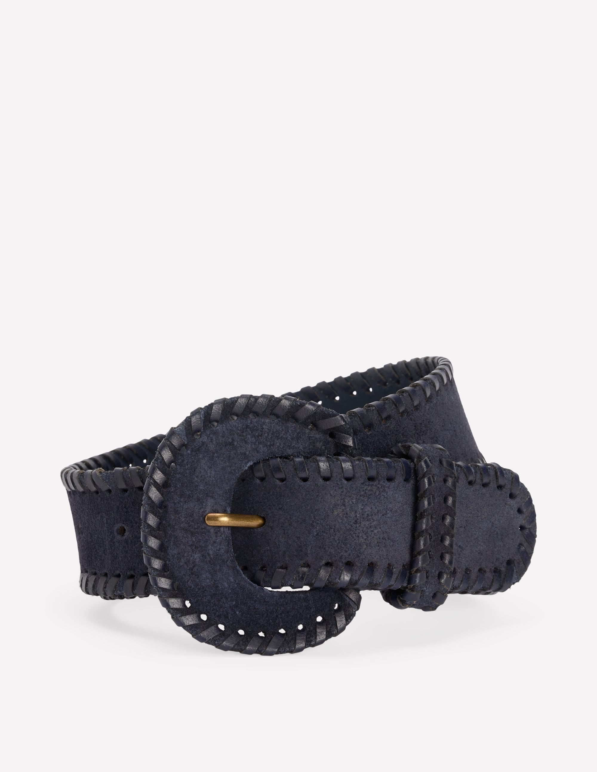 Covered Whipstitch Belt-Navy - Image 1