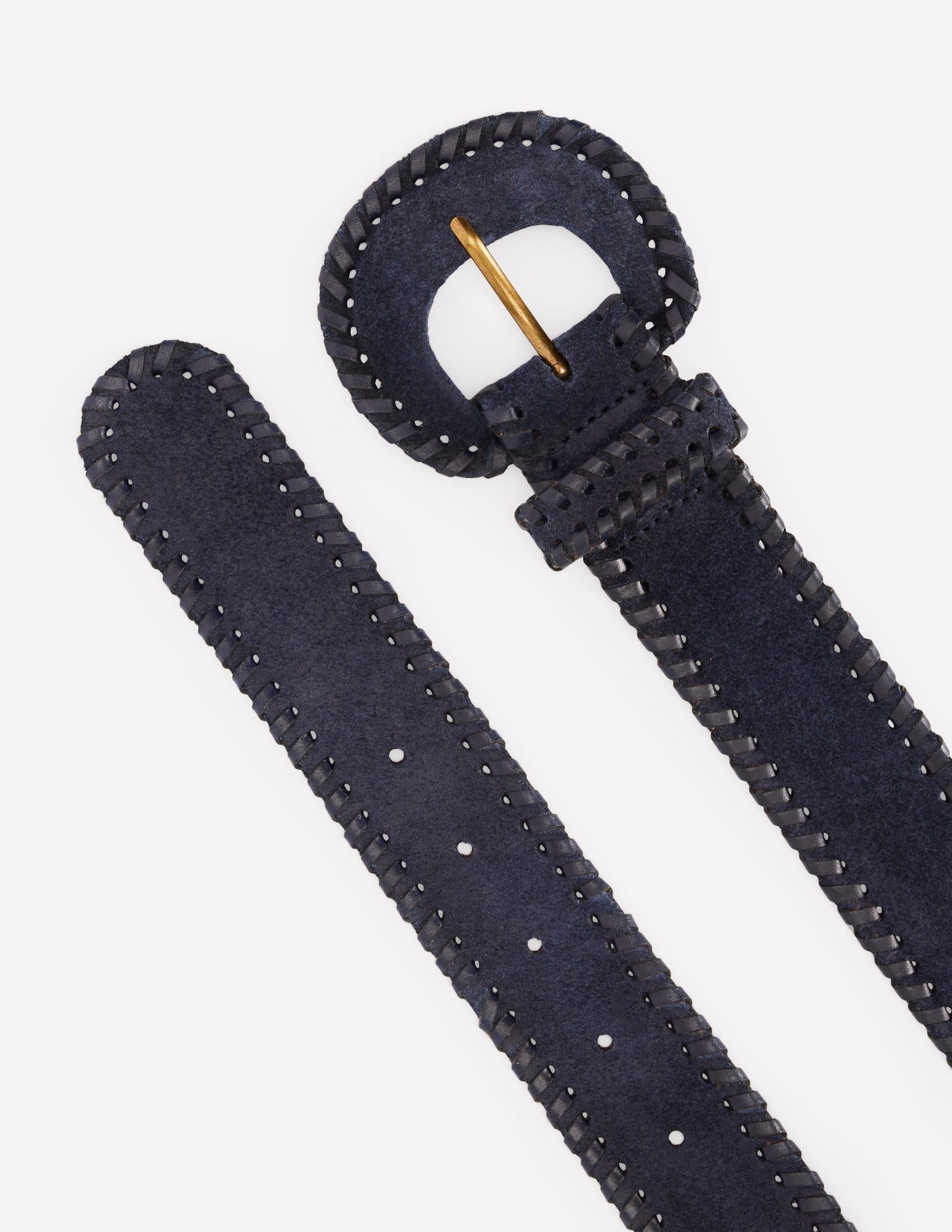 Covered Whipstitch Belt-Navy-3