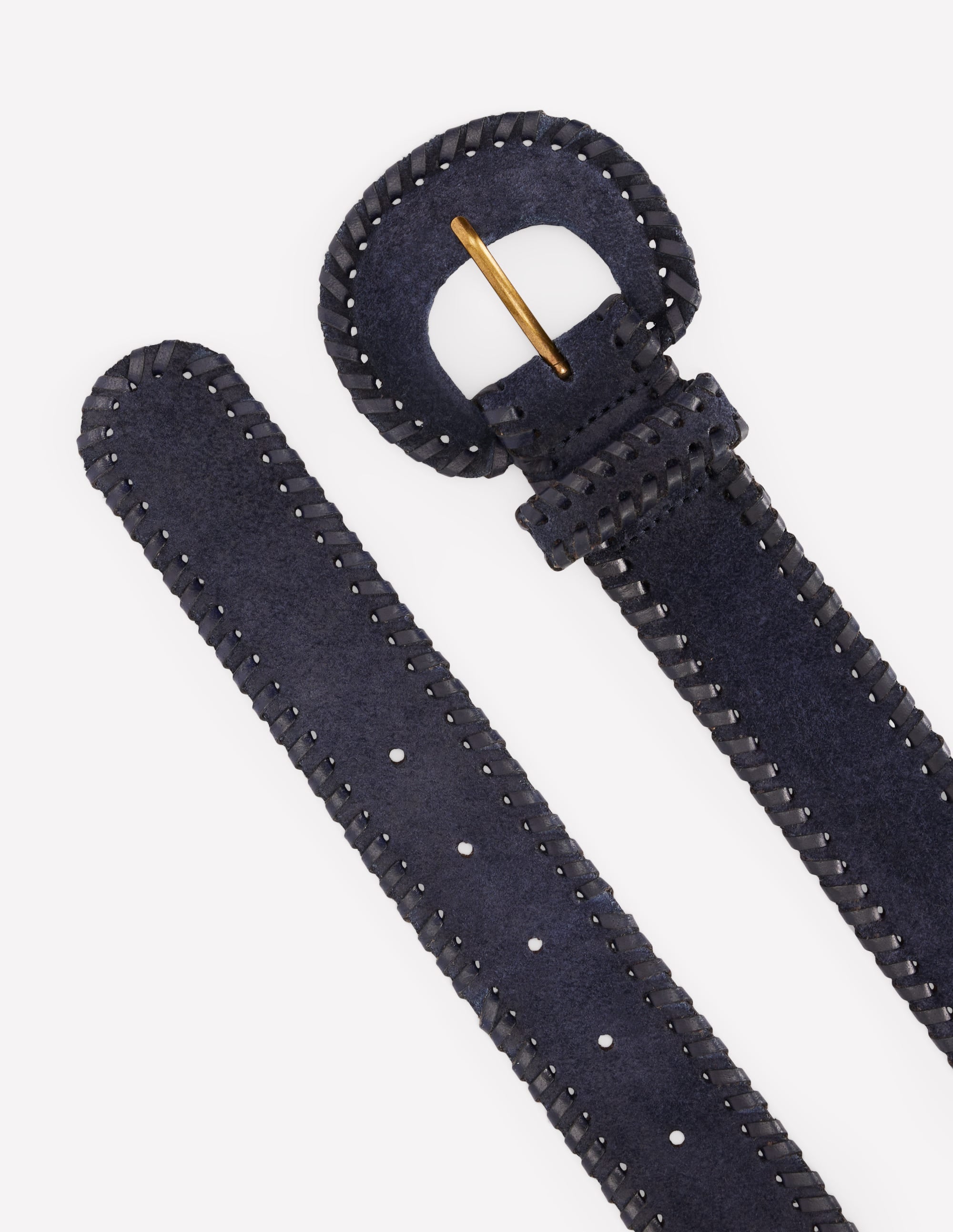 Covered Whipstitch Belt-Navy - Image 3