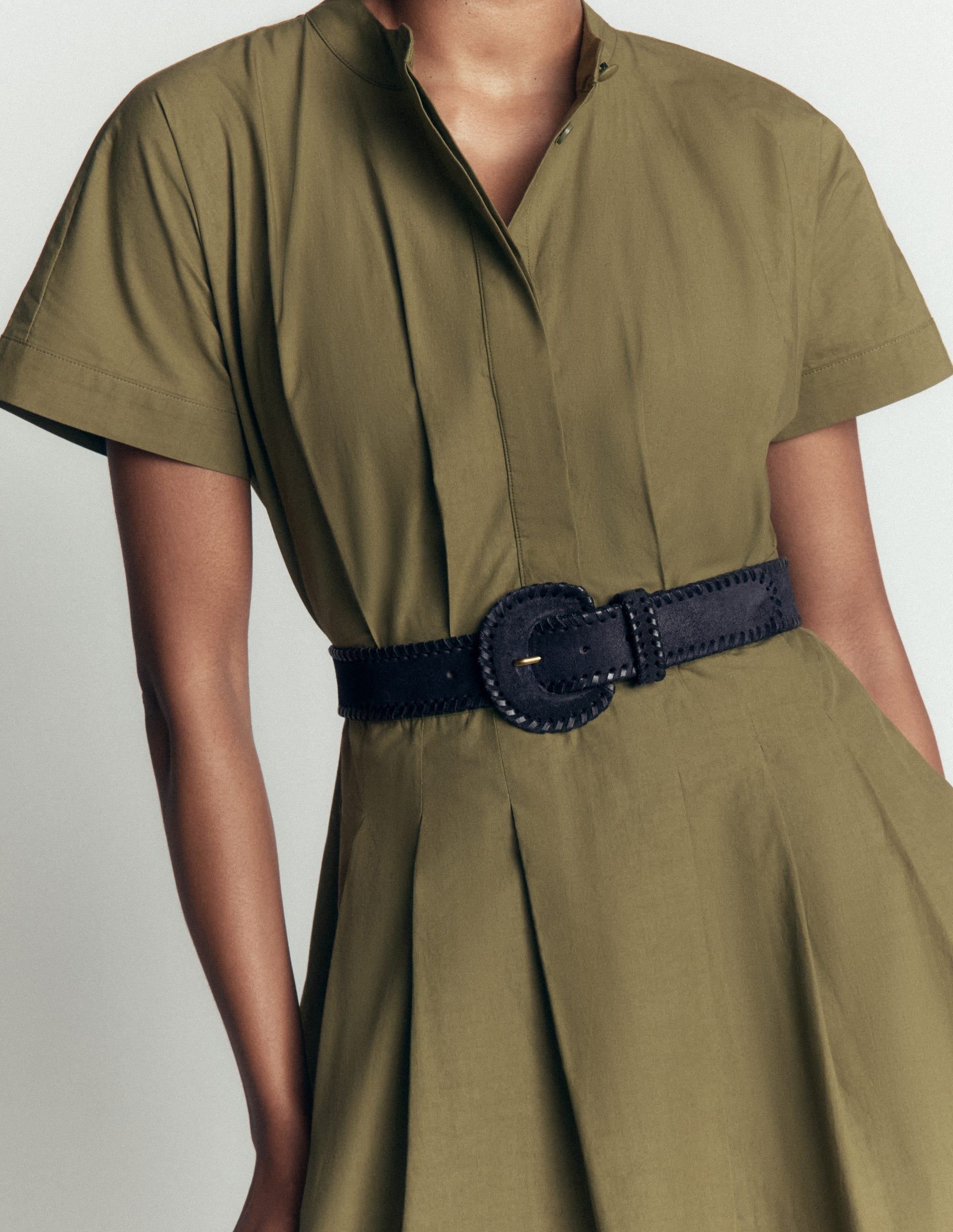 Covered Whipstitch Belt-Navy - Image 2