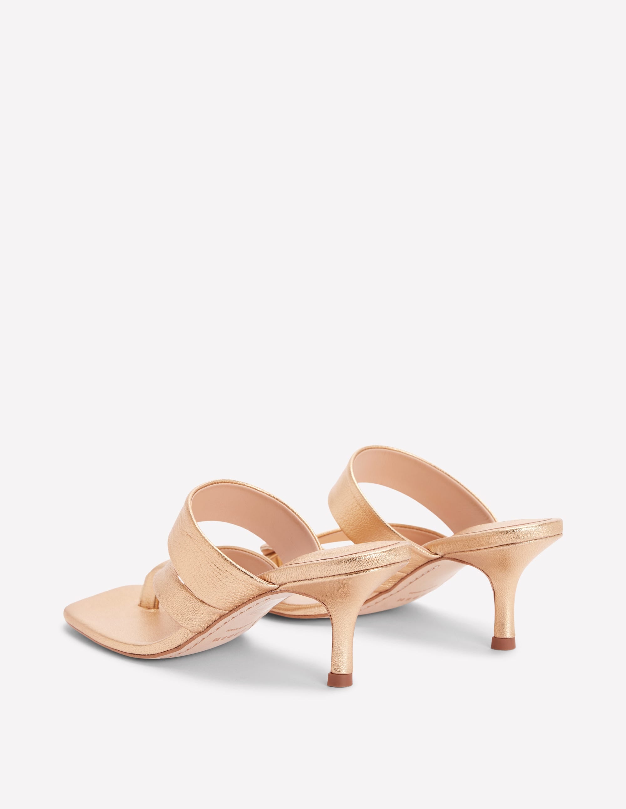 Toe Post Kitten Heels-Gold - Image 5