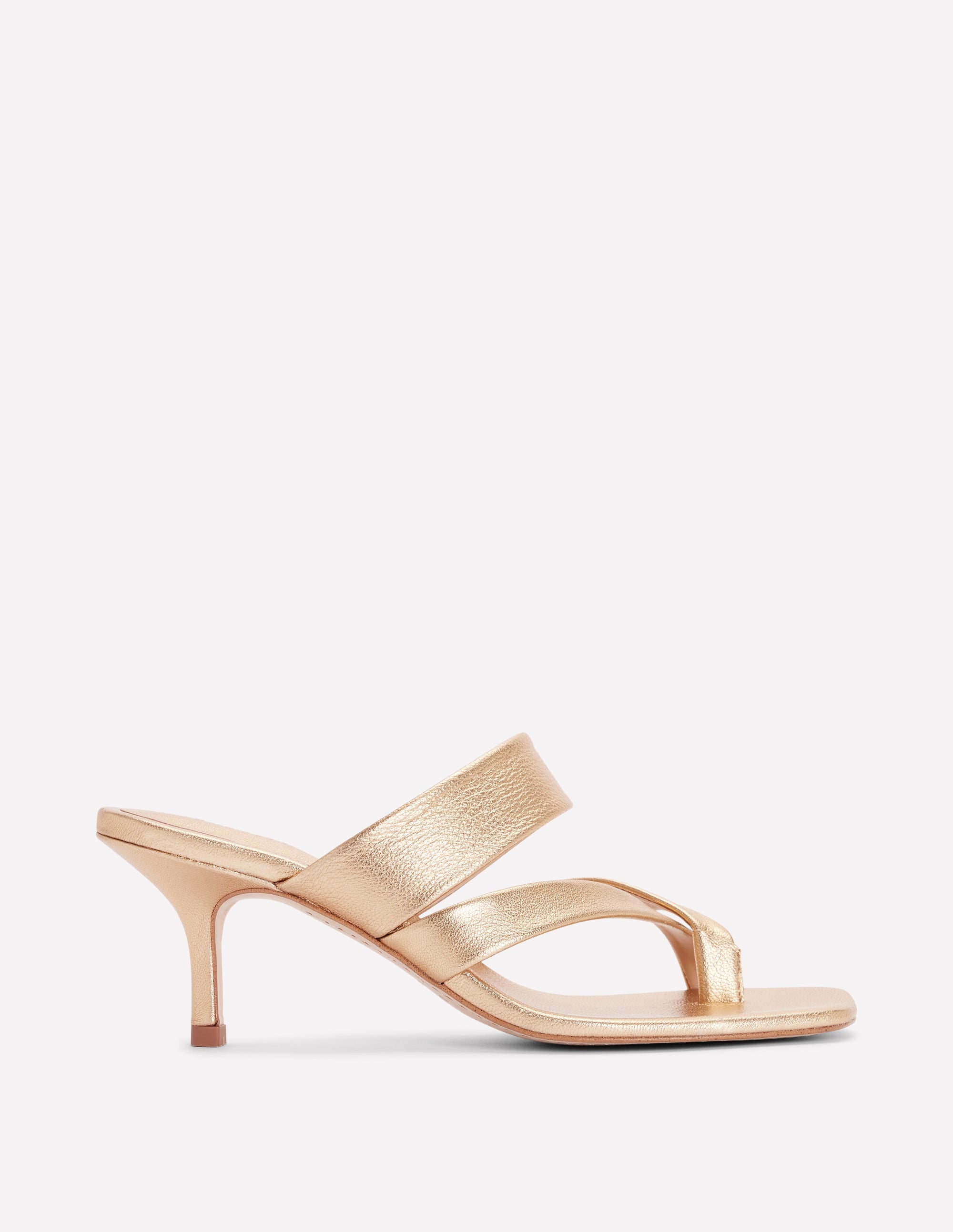 Toe Post Kitten Heels-Gold - Image 1
