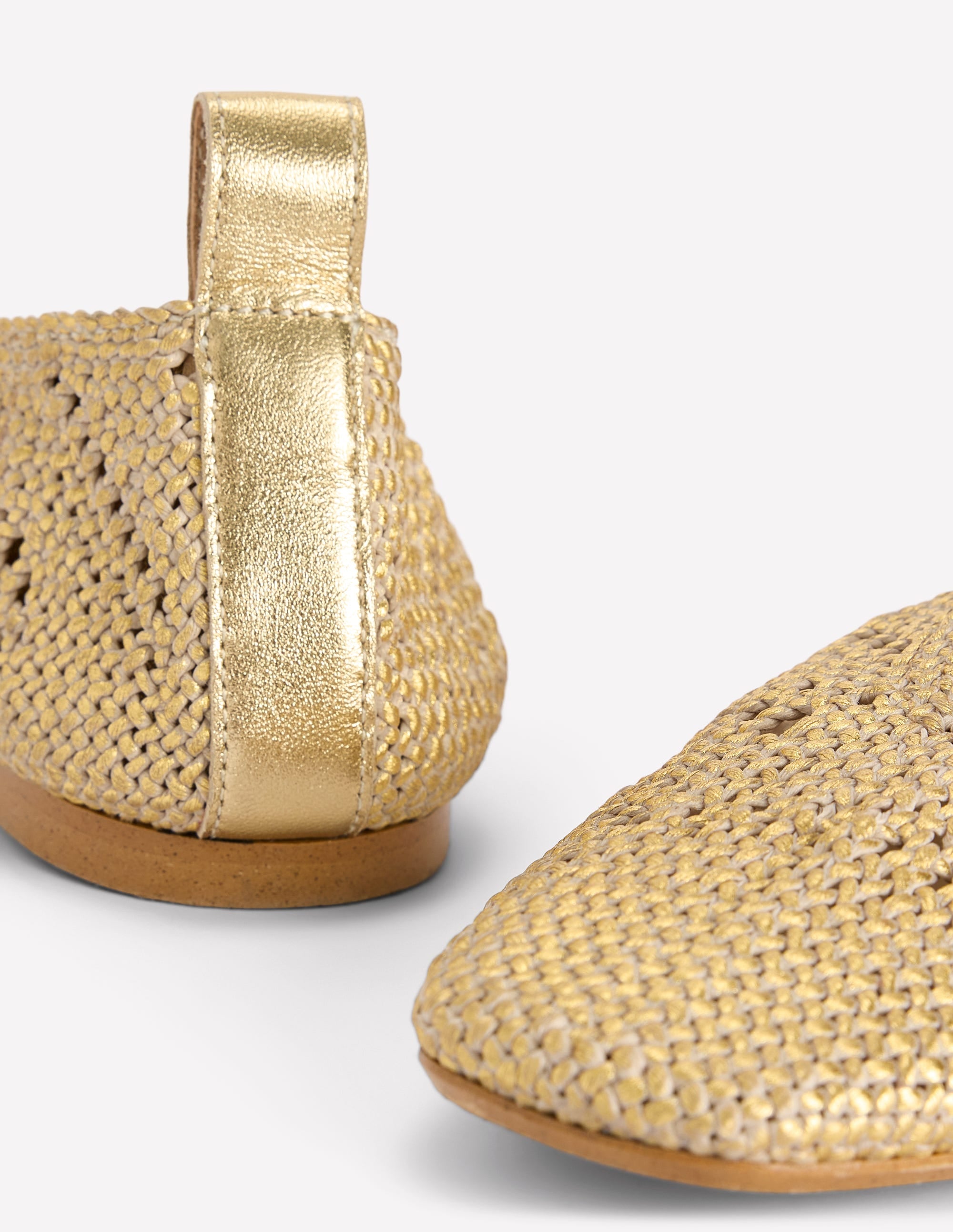 Knitted Ballet Flats-Gold Metallic - Image 4
