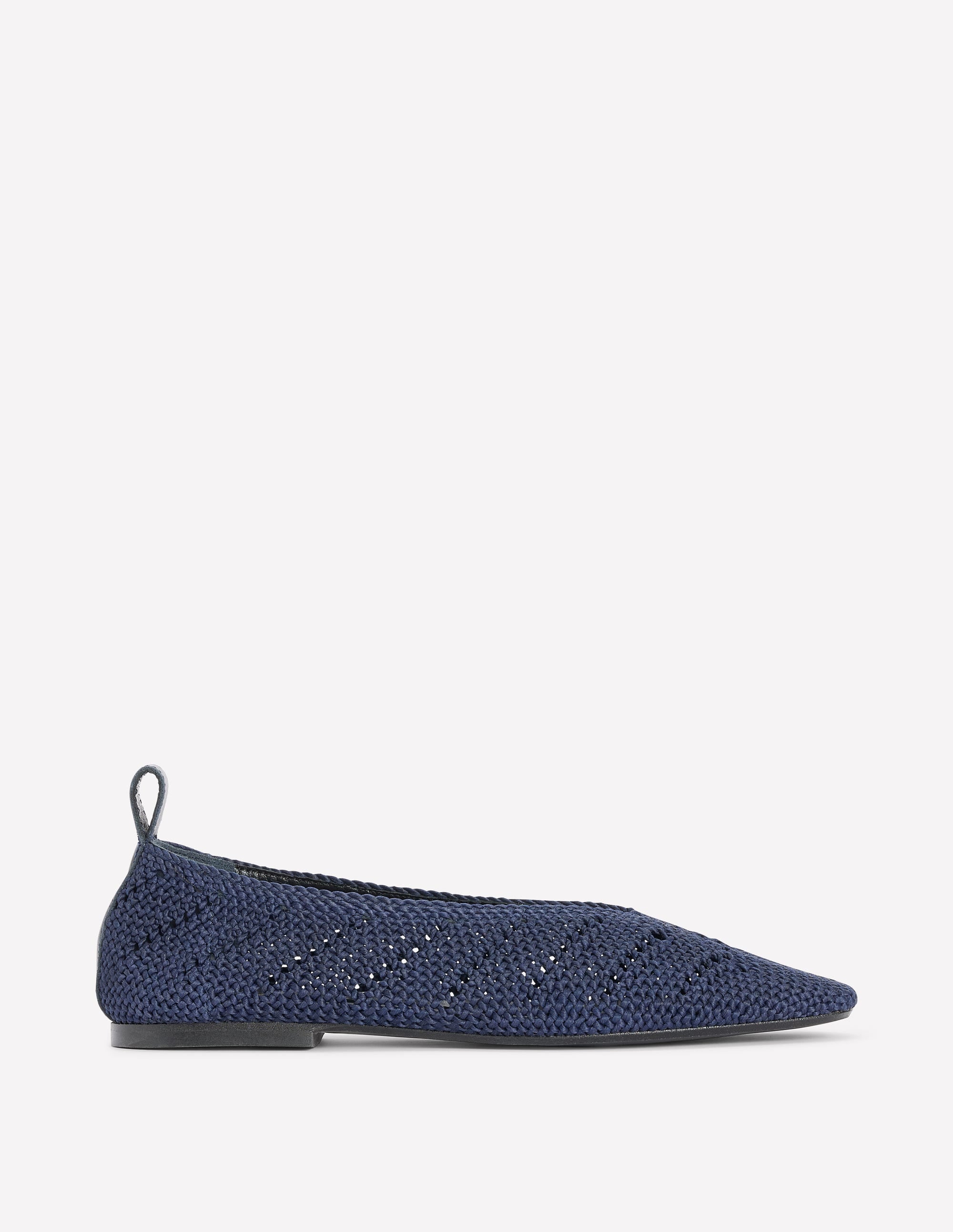 Knitted Ballet Flats-Navy - Image 1