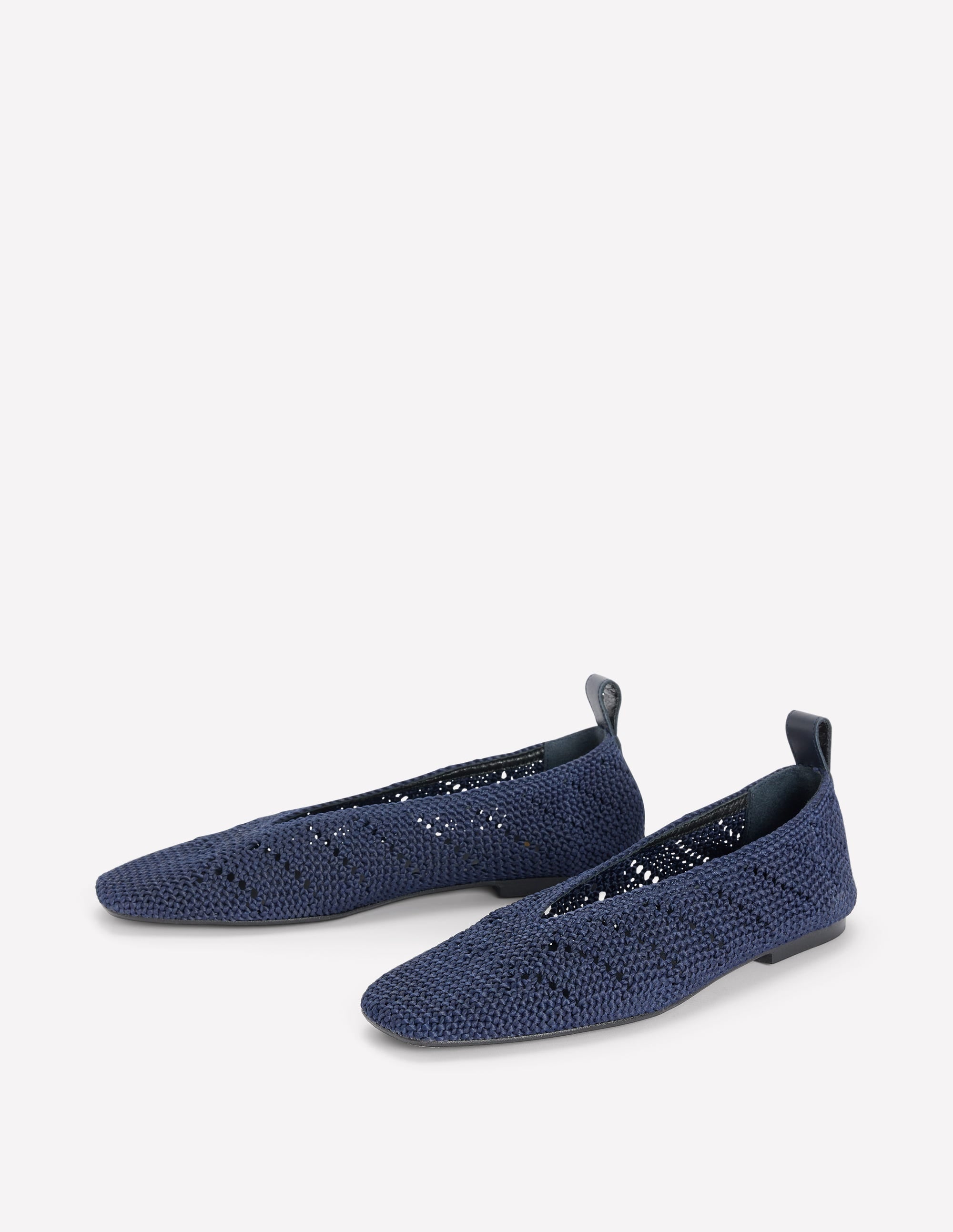 Knitted Ballet Flats-Navy - Image 3