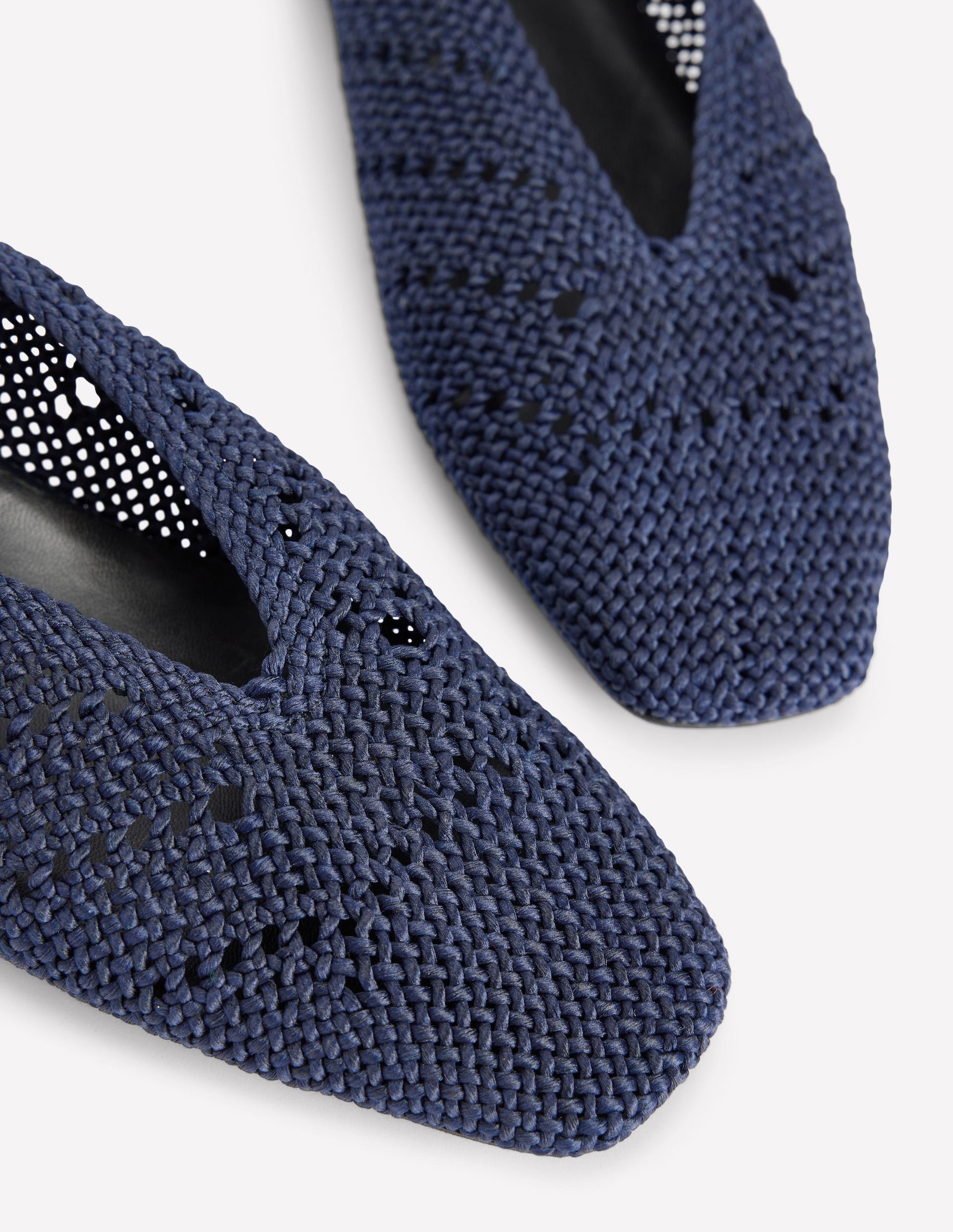 Knitted Ballet Flats-Navy-4