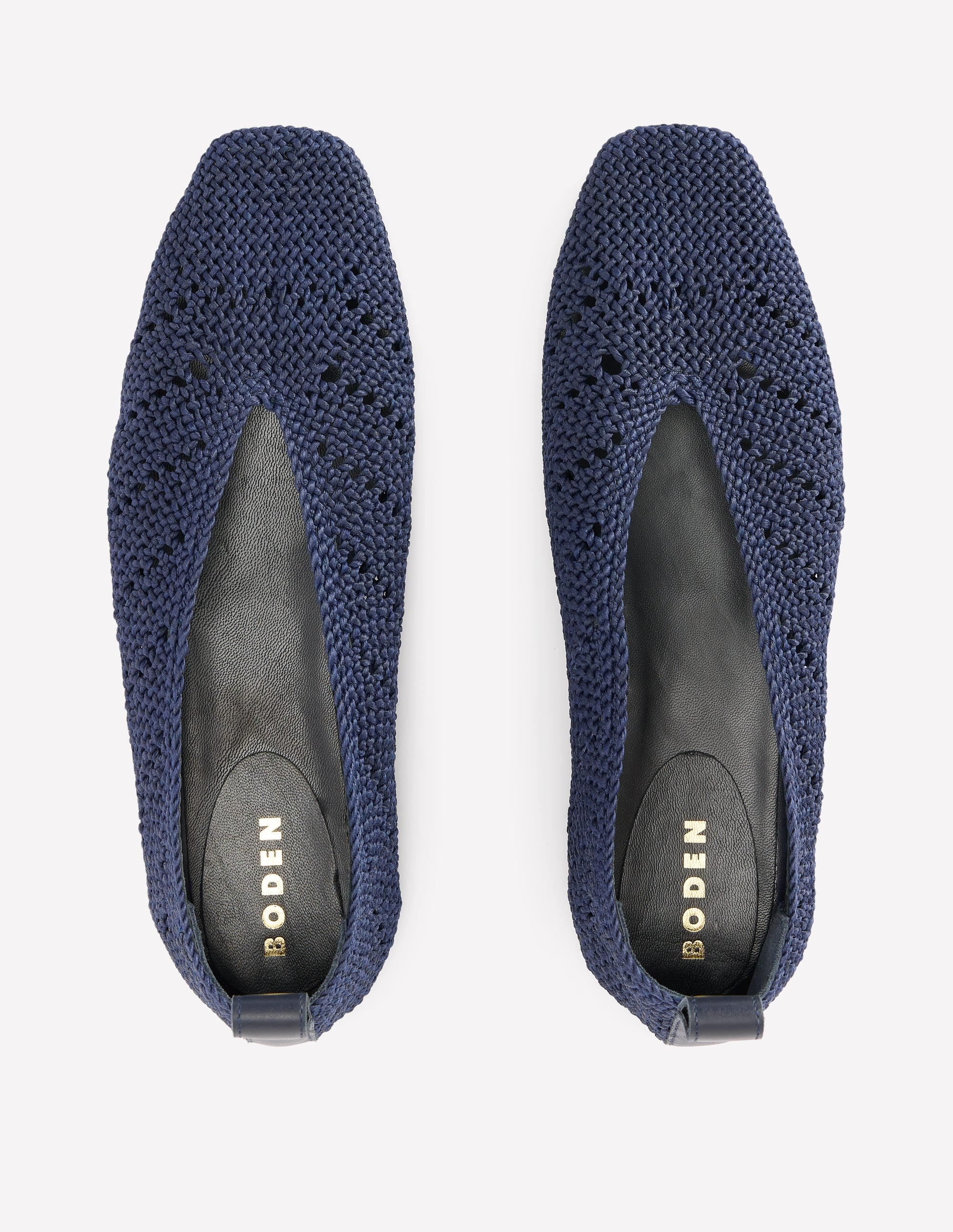 Knitted Ballet Flats-Navy - Image 5