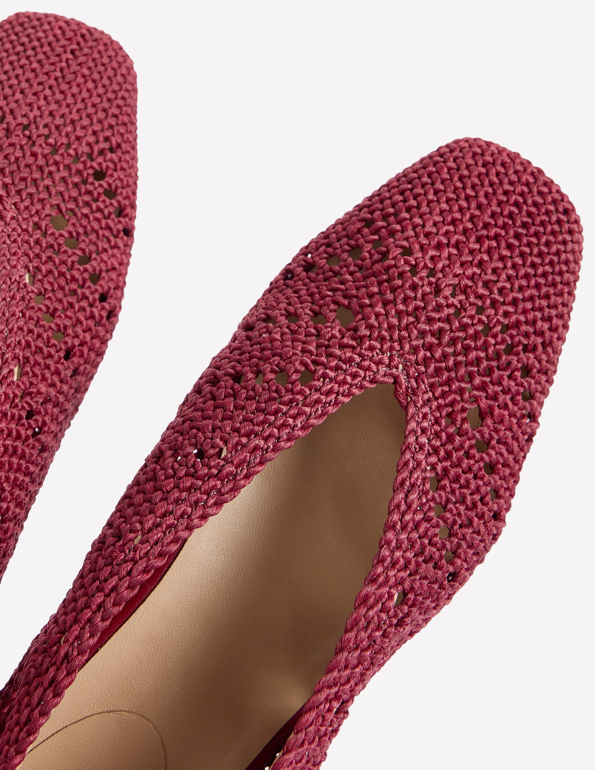 Knitted Ballet Flats-Oxblood-4