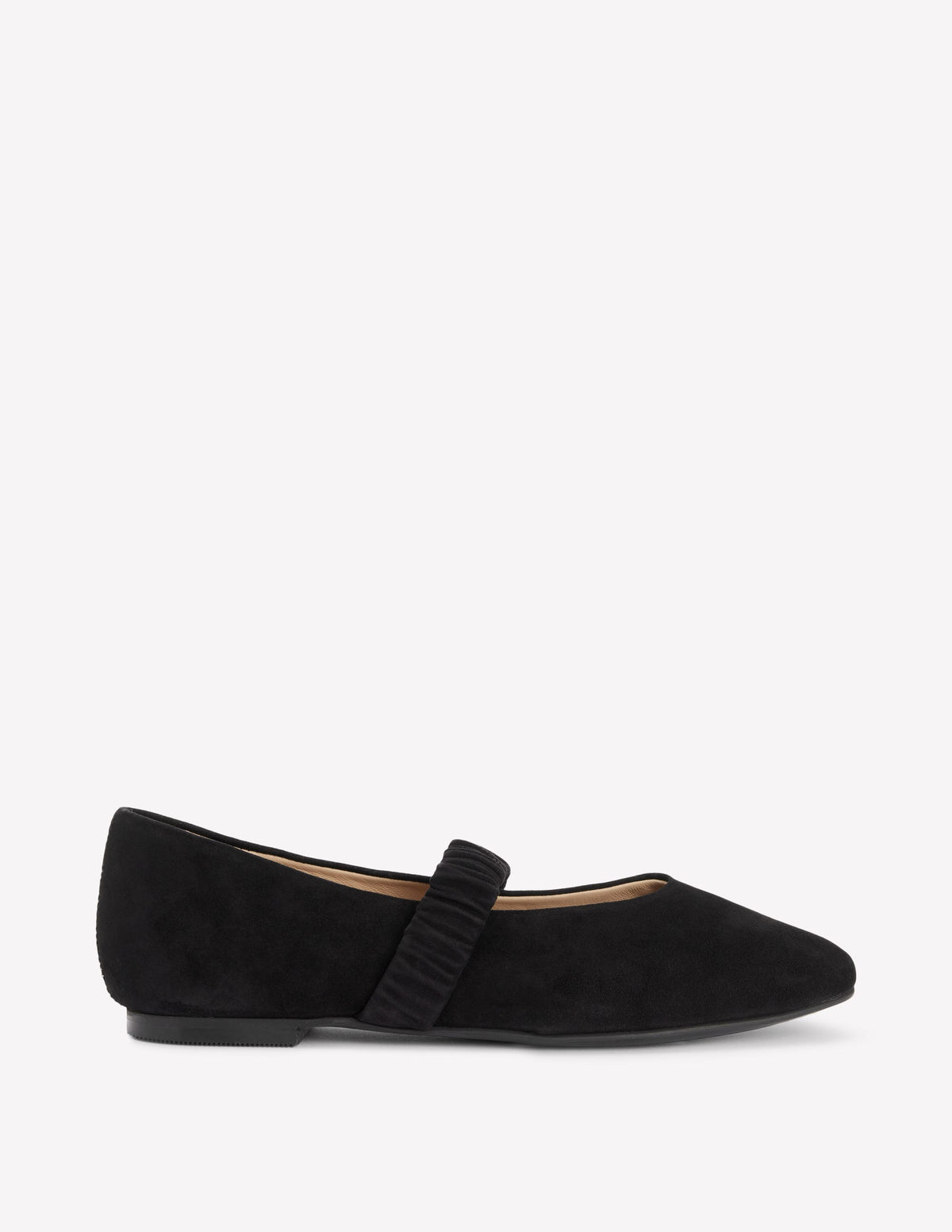 Camilla Ruched Ballet Flats-Black - Image 1