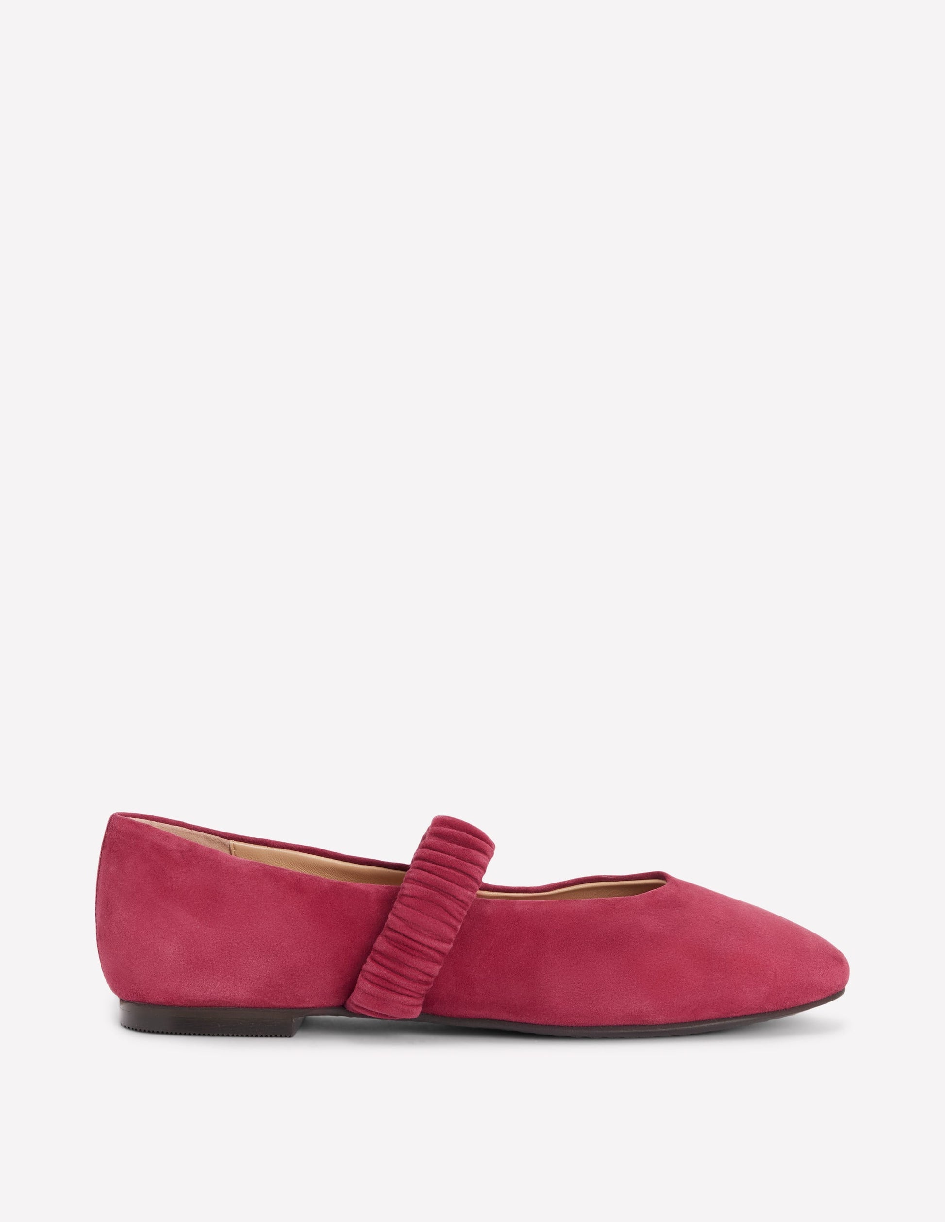 Camilla Ruched Ballet Flats-Wine-1