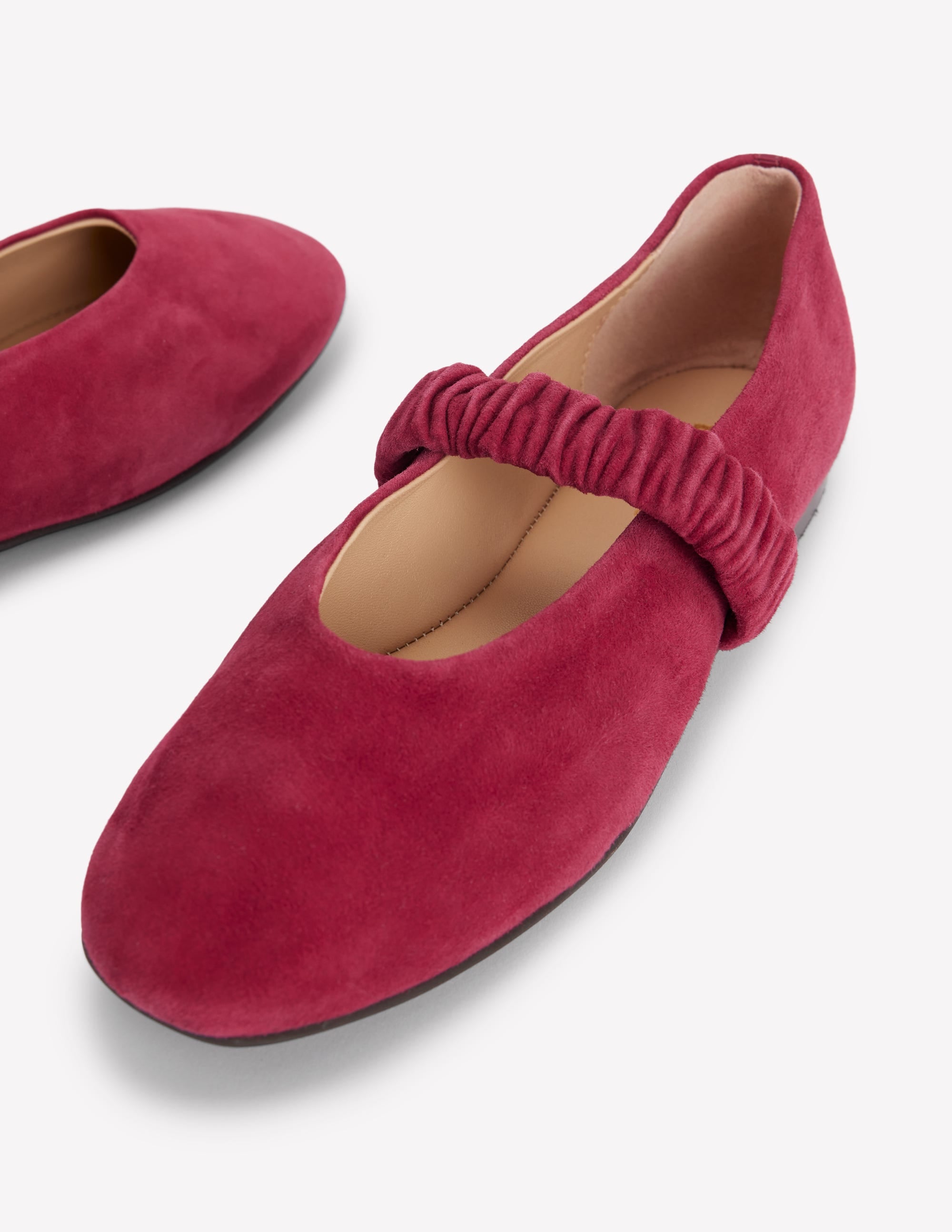 Camilla Ruched Ballet Flats-Wine - Image 4