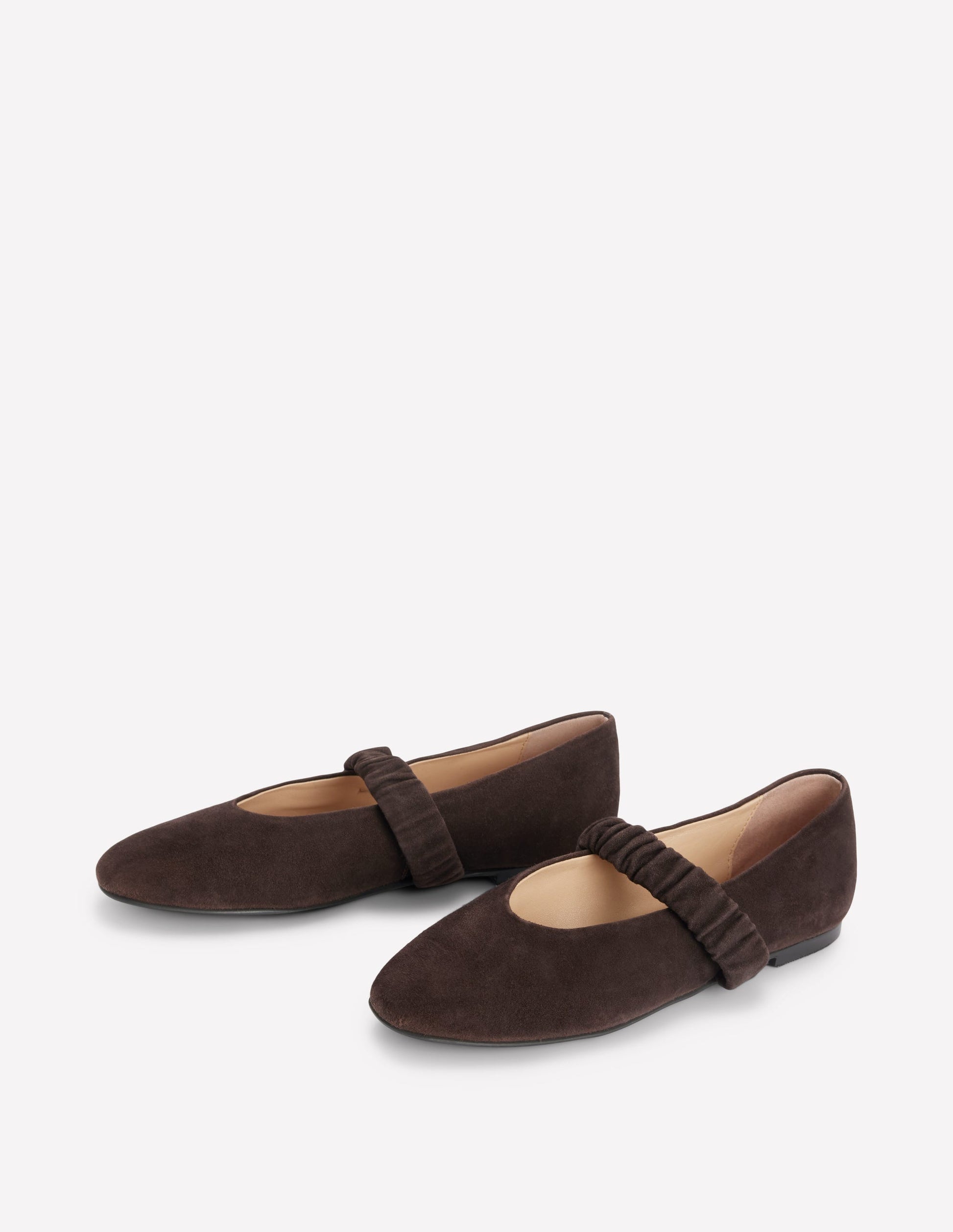 Camilla Ruched Ballet Flats-Bitter Chocolate-3