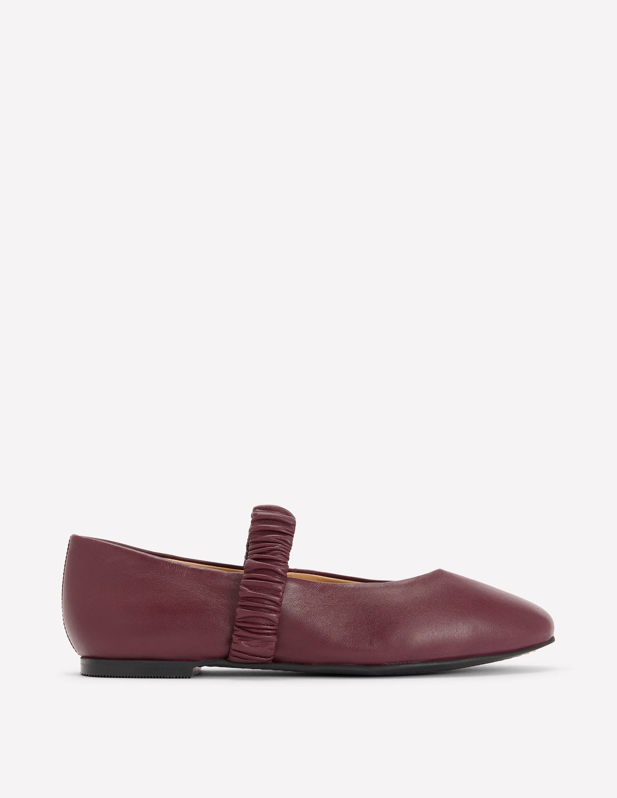 Camilla Ruched Ballet Flats-Oxblood-1