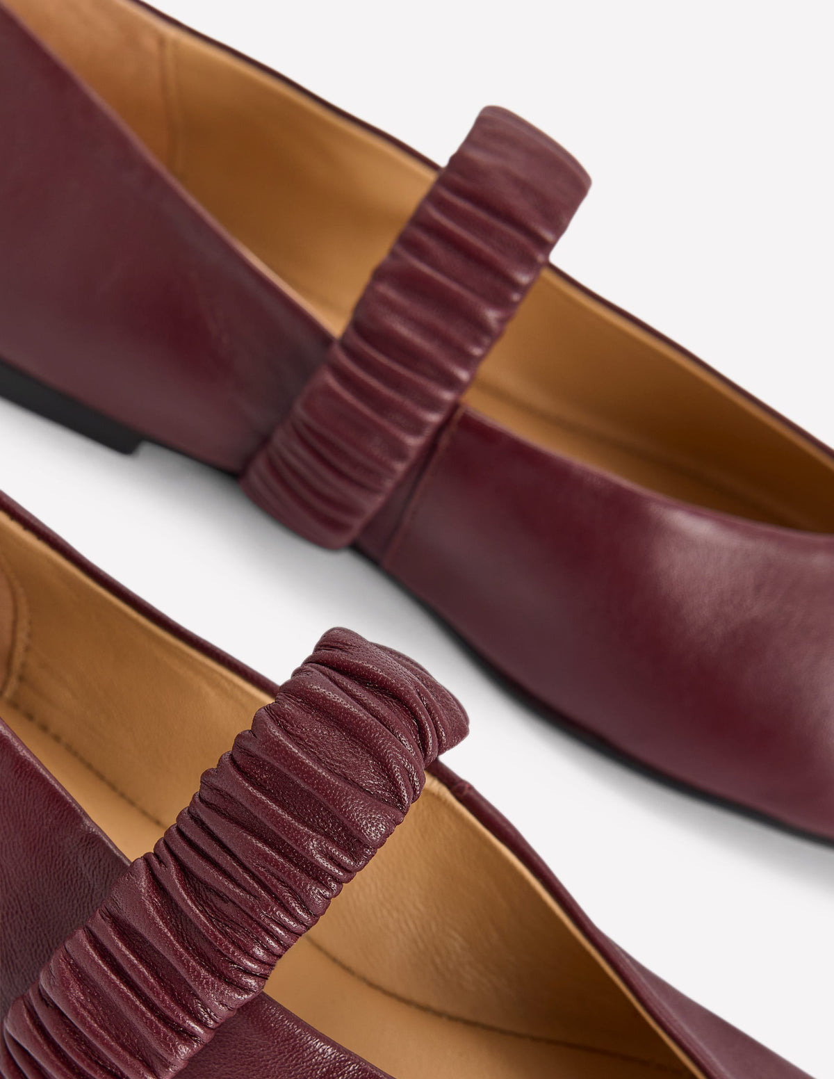 Camilla Ruched Ballet Flats-Oxblood - Image 4