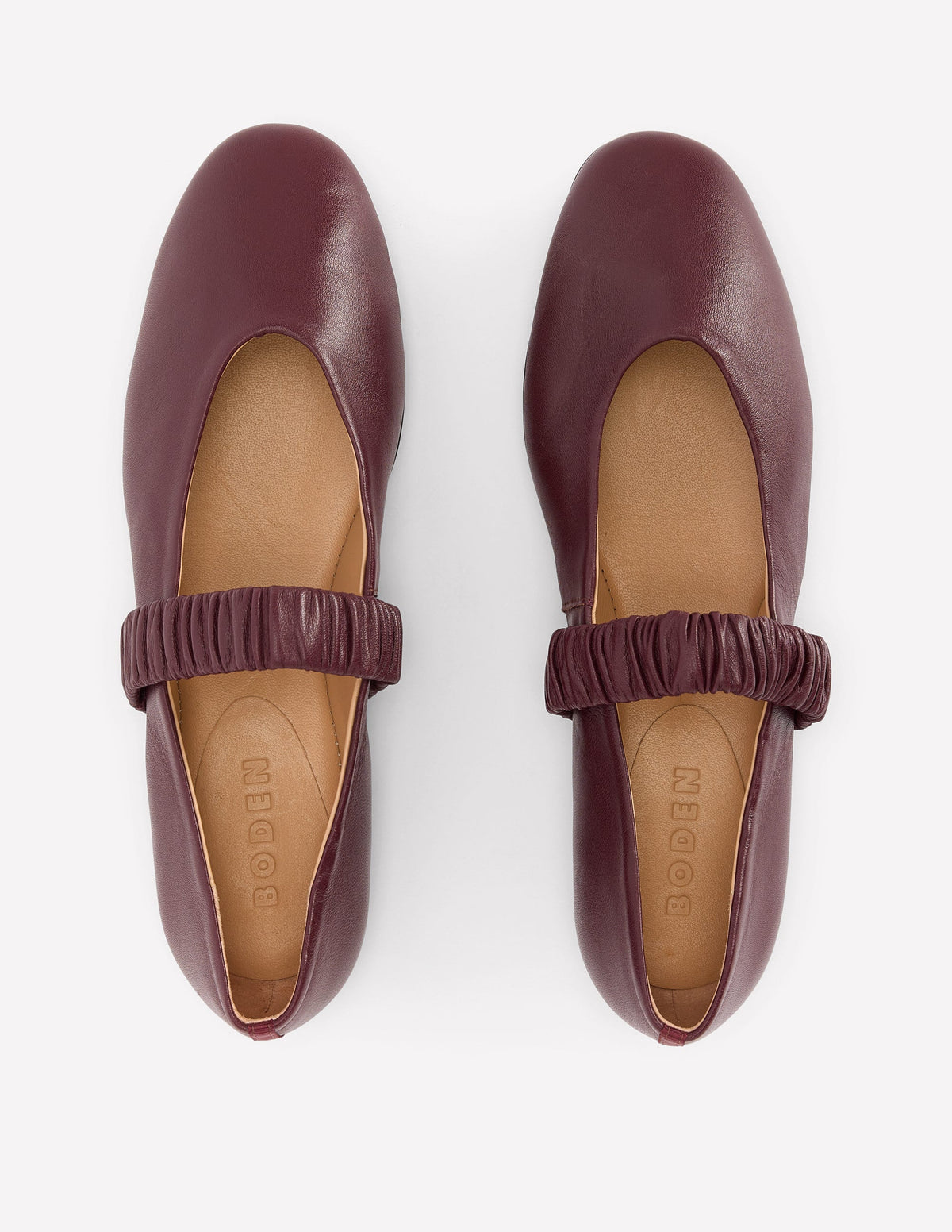 Camilla Ruched Ballet Flats-Oxblood-5