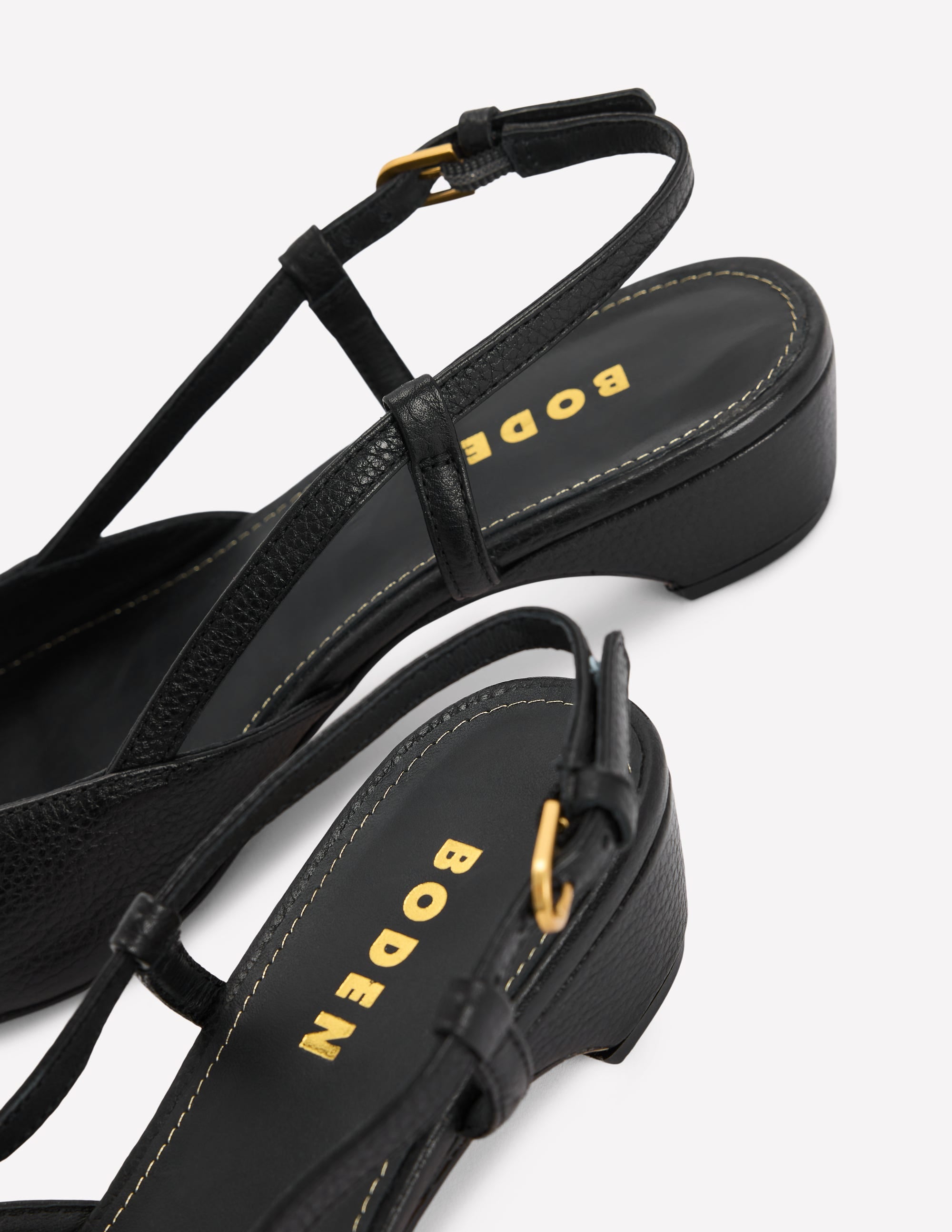 Mini Block Sling Backs-Black - Image 4