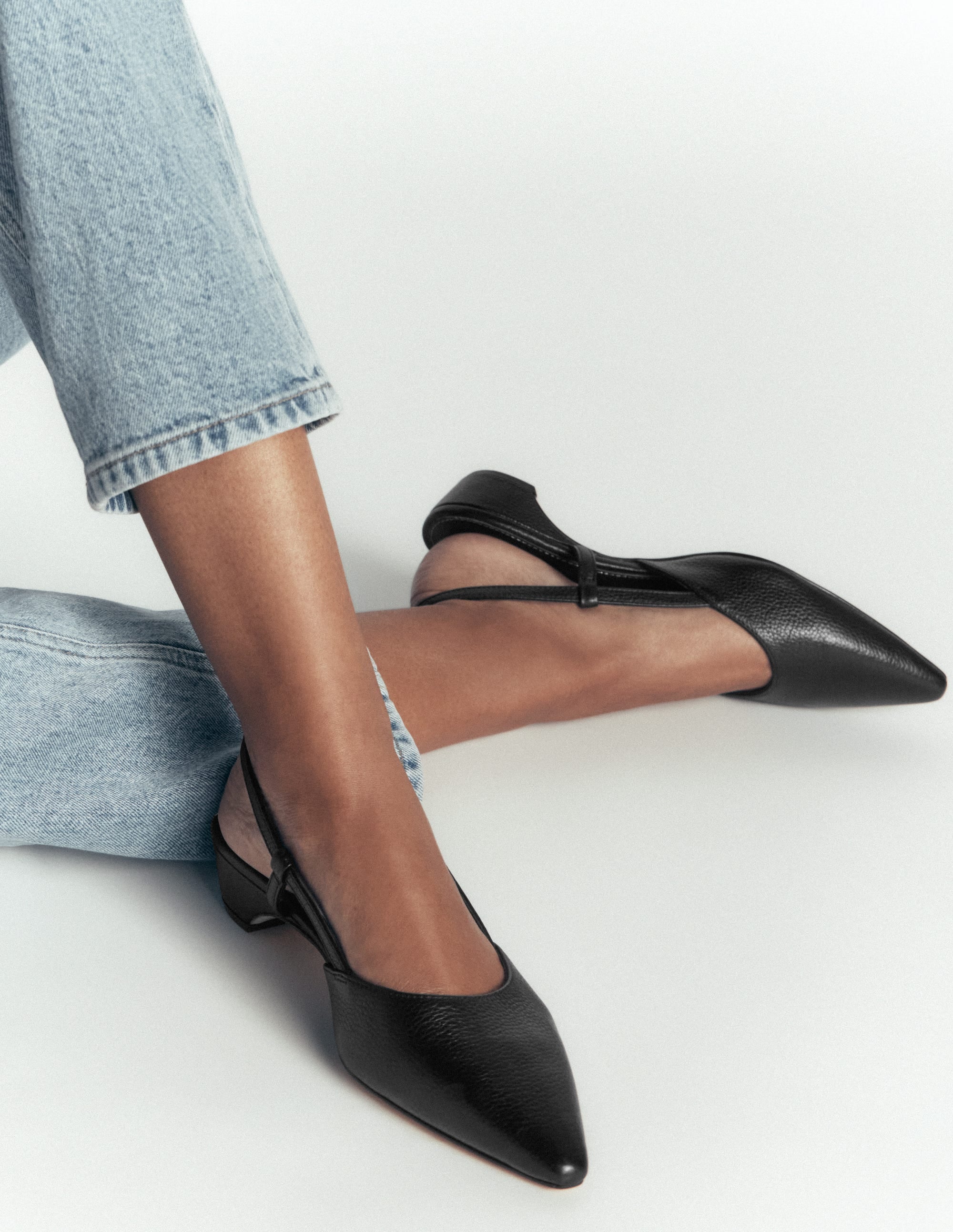 Mini Block Sling Backs-Black - Image 2
