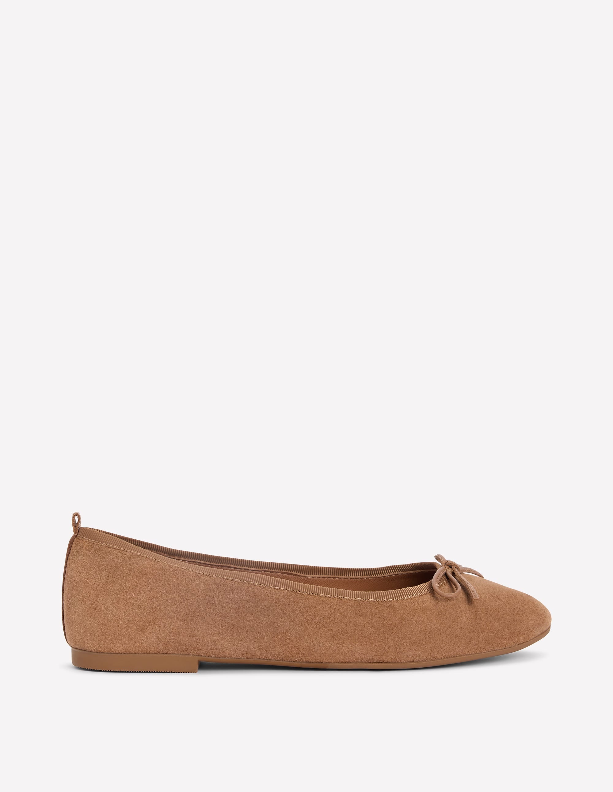 Patti Round Toe Ballet Flats-Ginger Snap Suede - Image 1