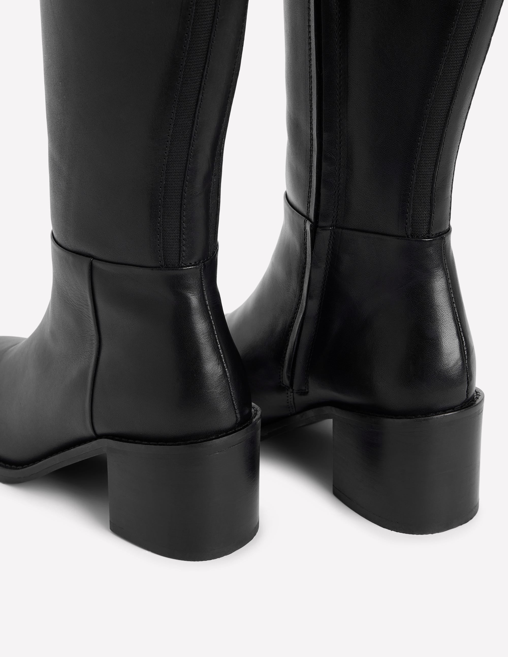 Buckle Detail Knee Boot-Black - Image 4