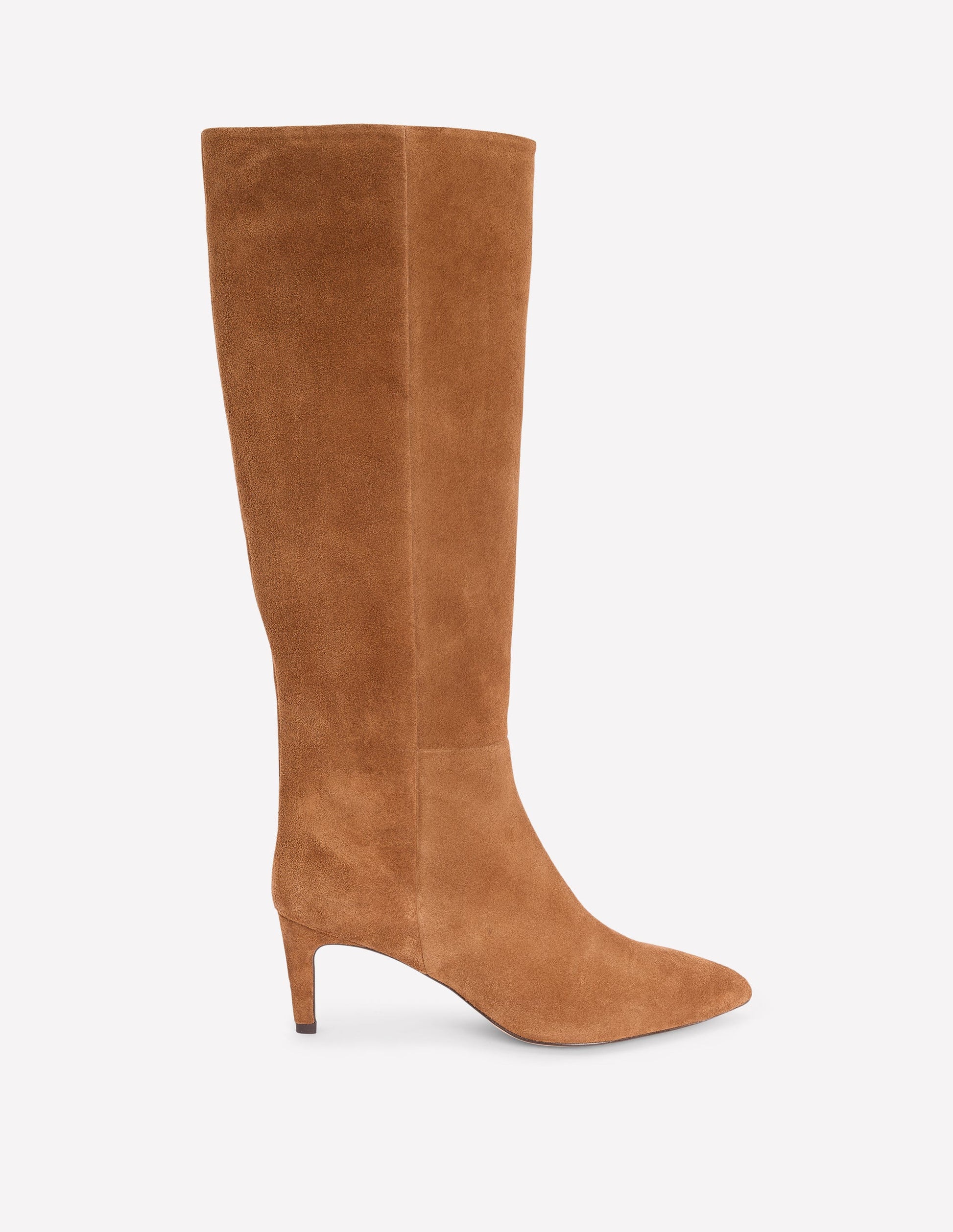 Straight Leg Heeled Boots-Golden Brown-1