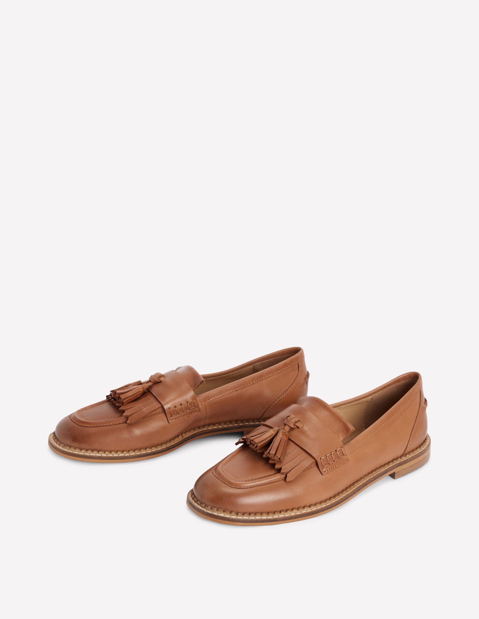 Nya Ghillie Flat Loafers-Tan Burnished Leather-3