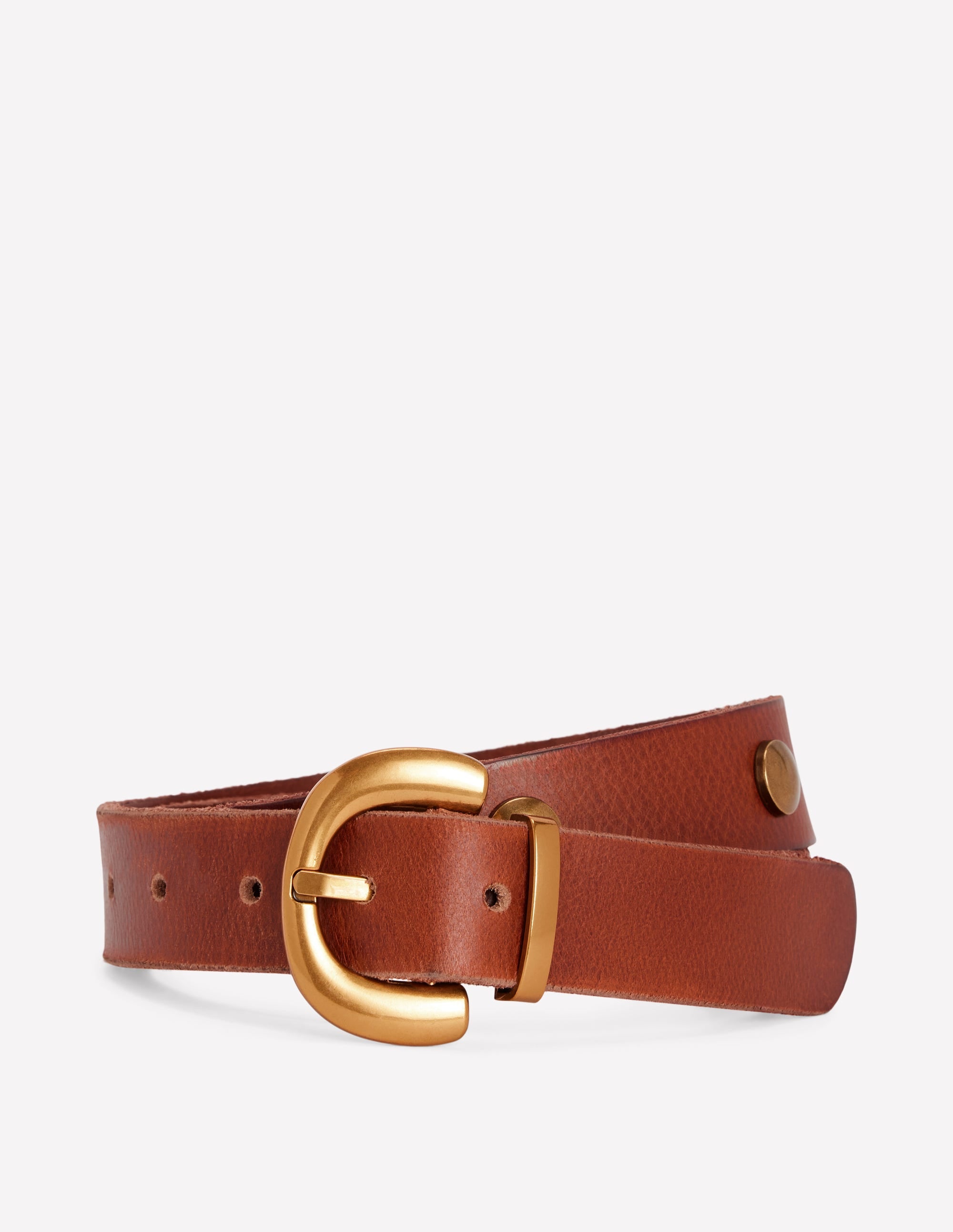 Stud Buckle Belt-Dark Tan - Image 1