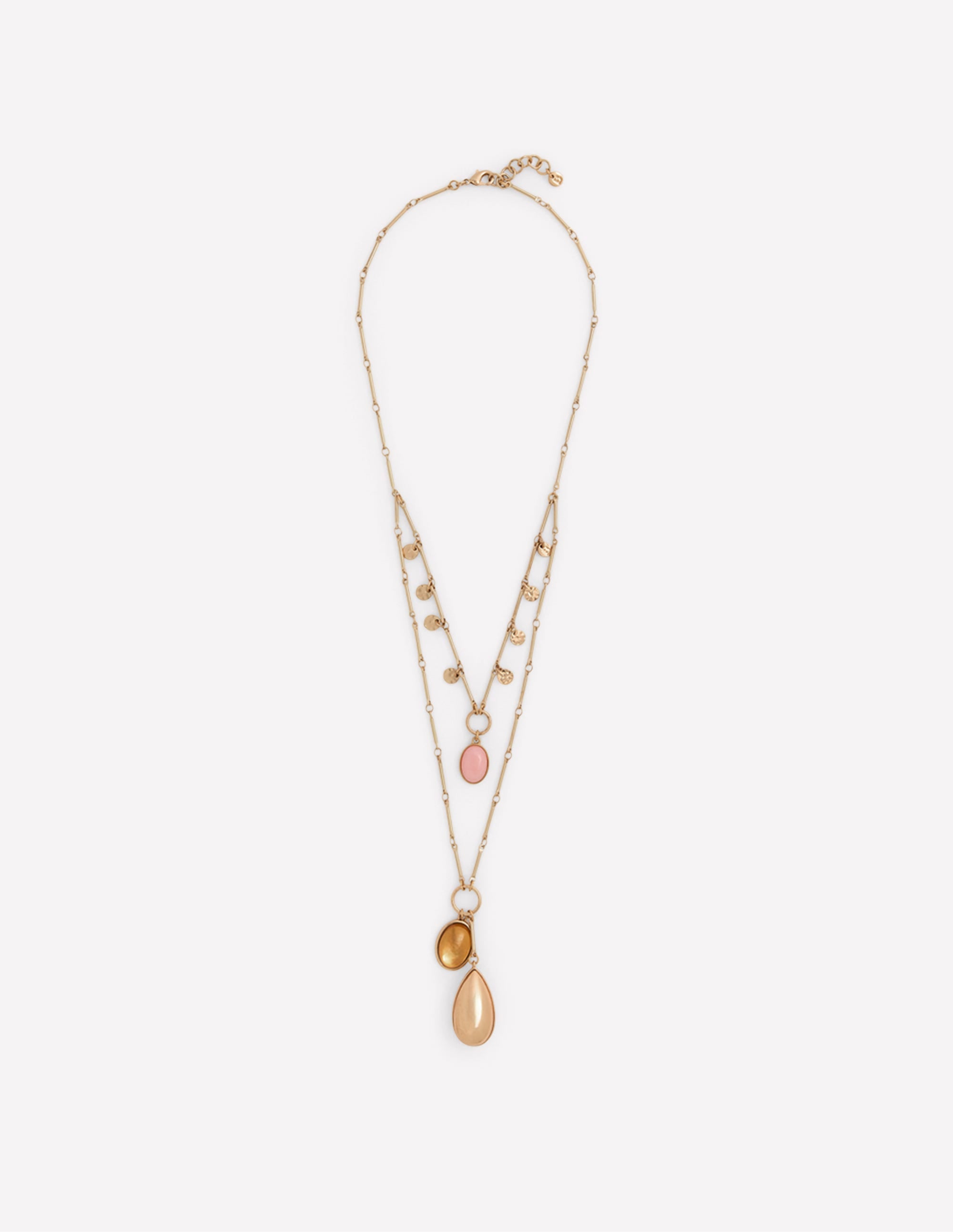 Jewel Teardrop Necklace-Multi - Image 1